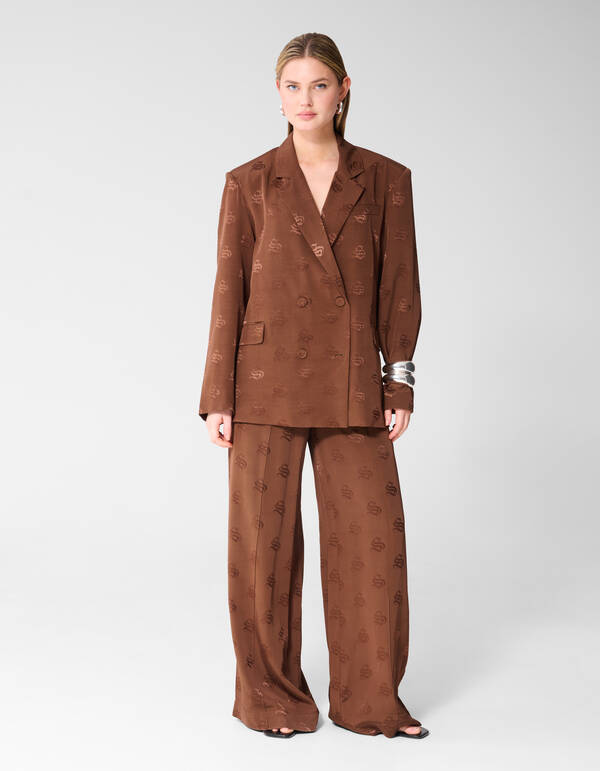 Logo Jacquard Broek Bruin SHOEBY WOMEN