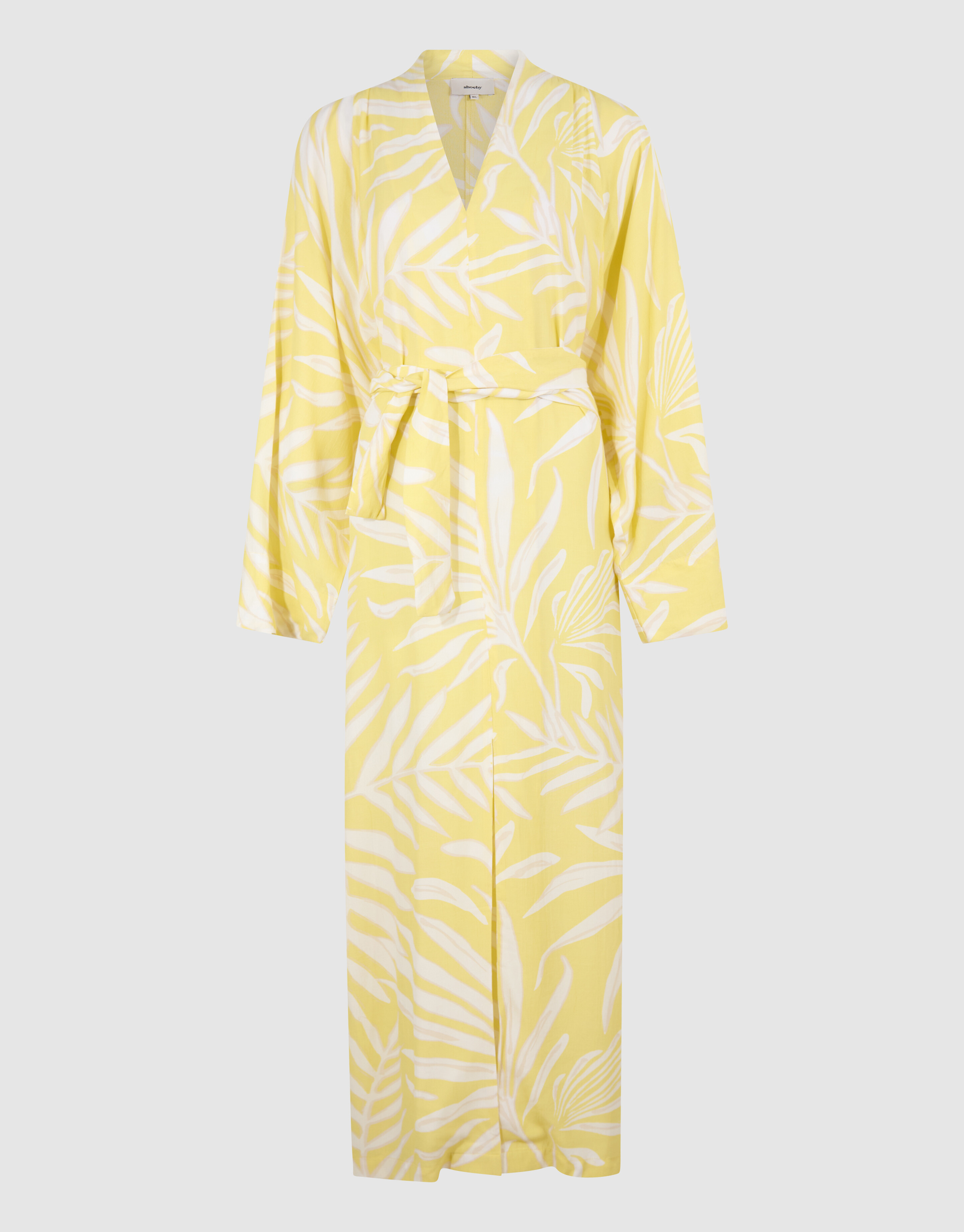 Printed Kimono Maxi Jurk Lichtgeel SHOEBY WOMEN