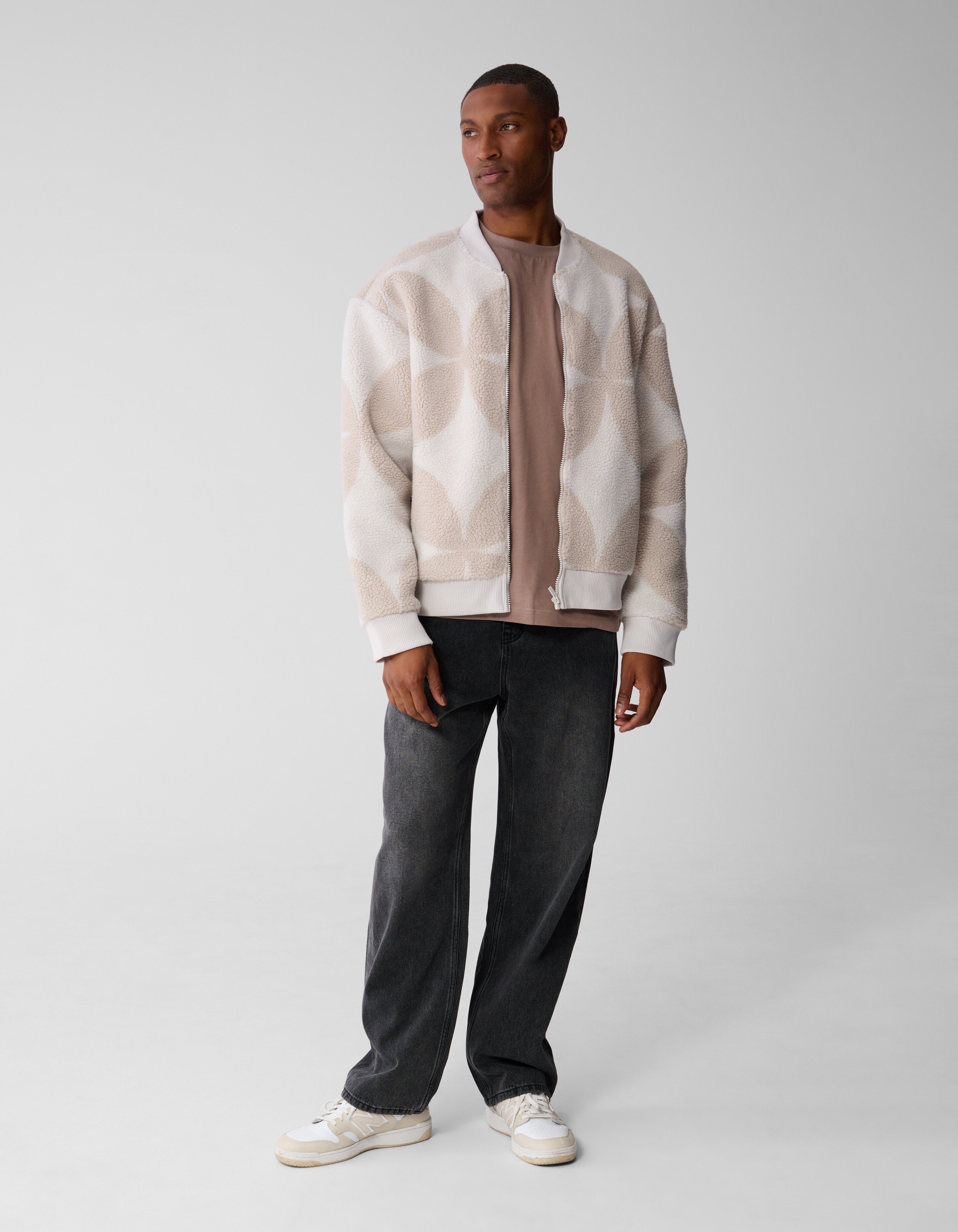 Baggy Fit Jeans Donkergrijs SHOEBY MEN