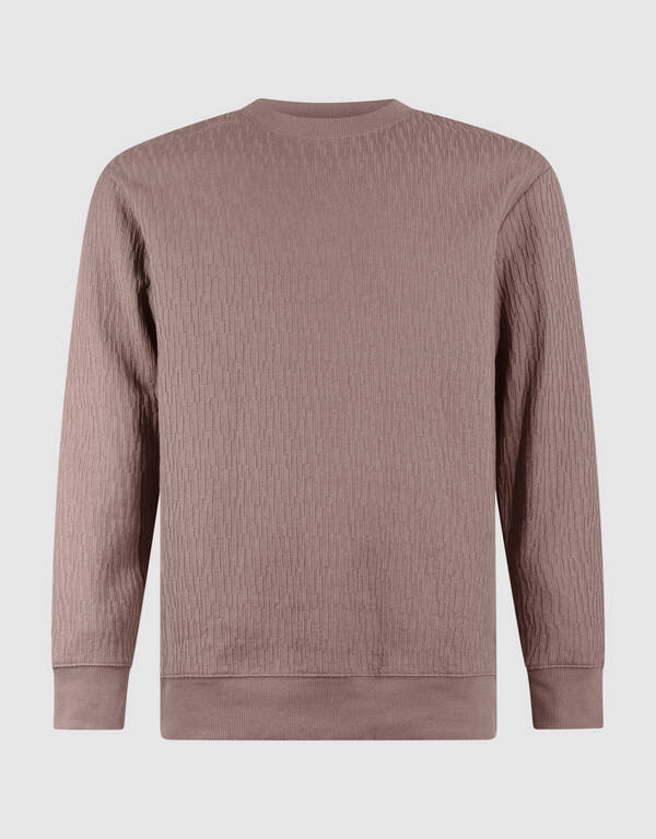 Structuur Sweater Lichtbruin SHOEBY MEN