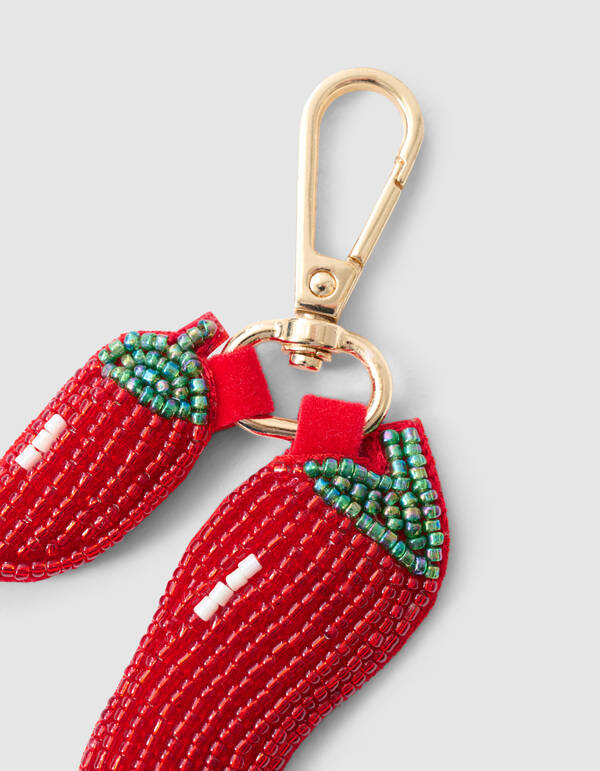 Beaded Peper Bagcharm Rood SHOEBY ACCESSOIRES