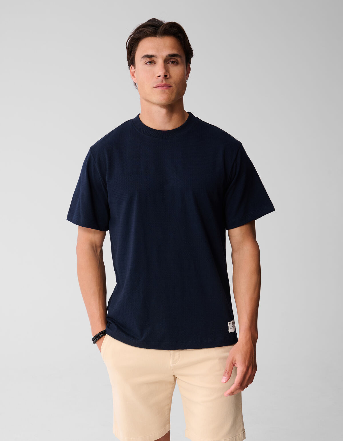 Jacquard Label T-shirt Donkerblauw SHOEBY MEN
