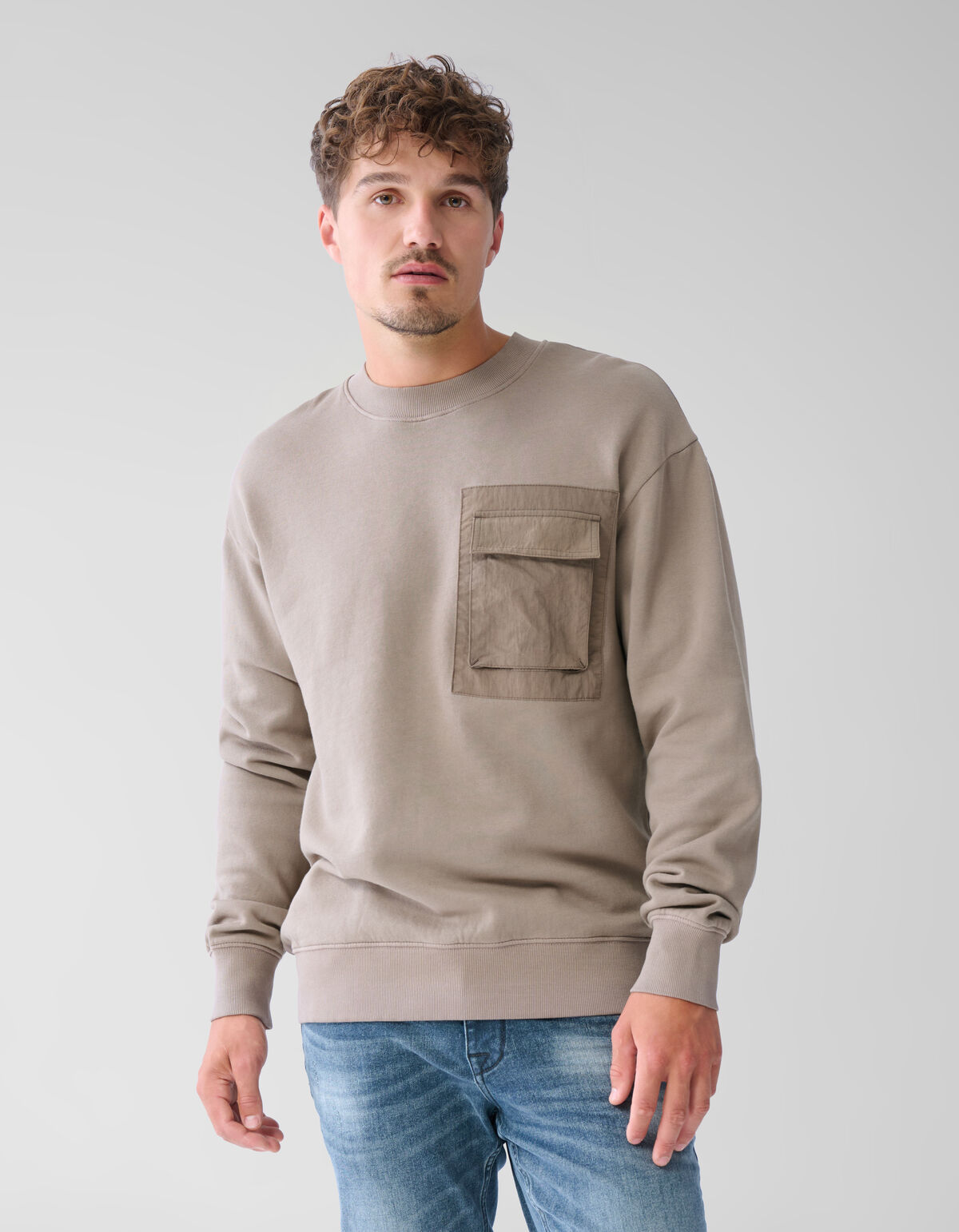 Pocket Sweater Lichtbruin SHOEBY MEN