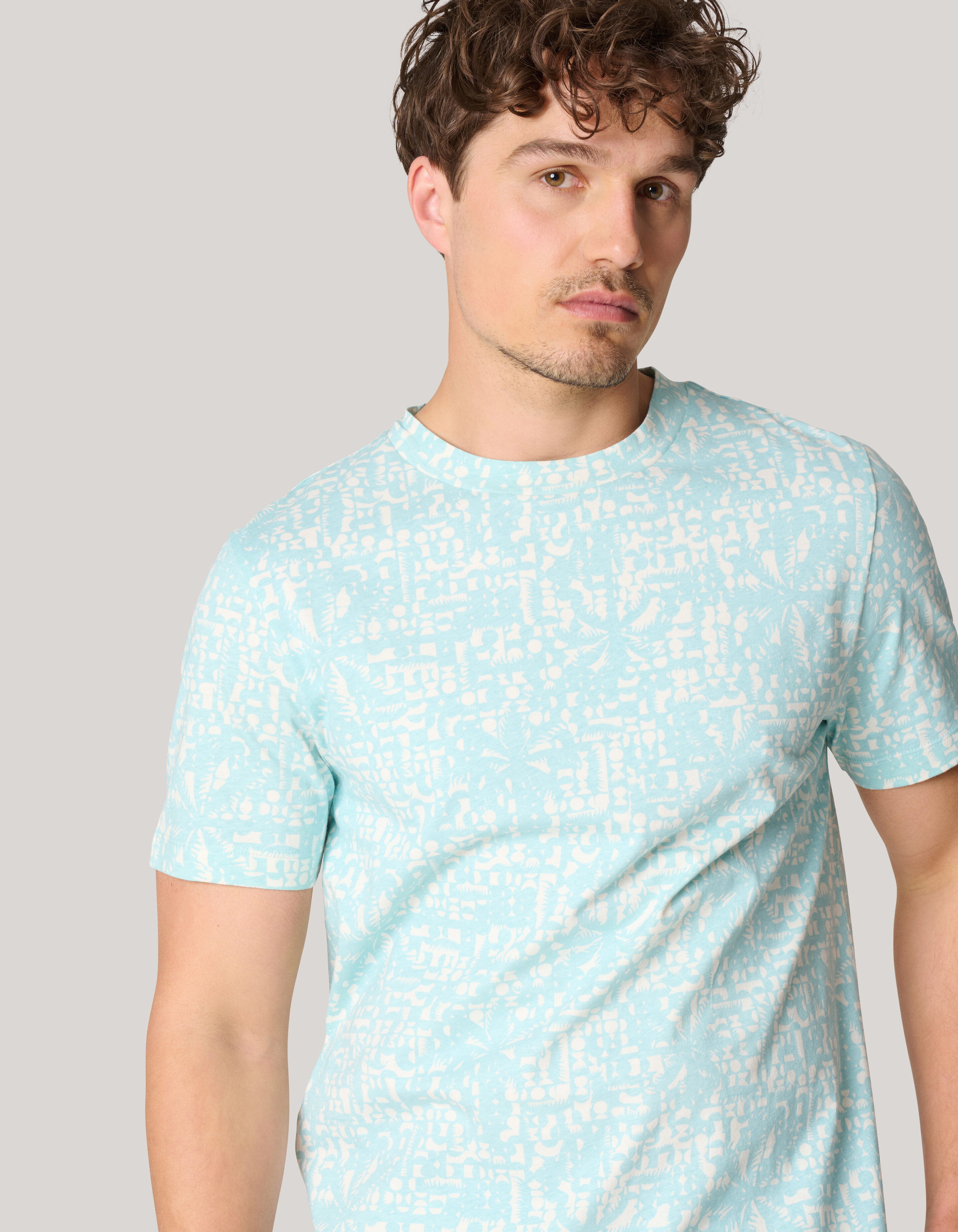 Printed T-shirt Lichtblauw SHOEBY MEN