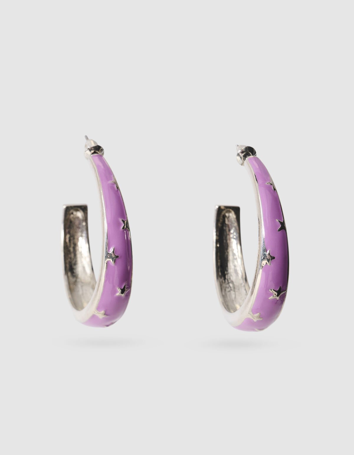 Star Hoop Oorbellen Zilver SHOEBY ACCESSOIRES