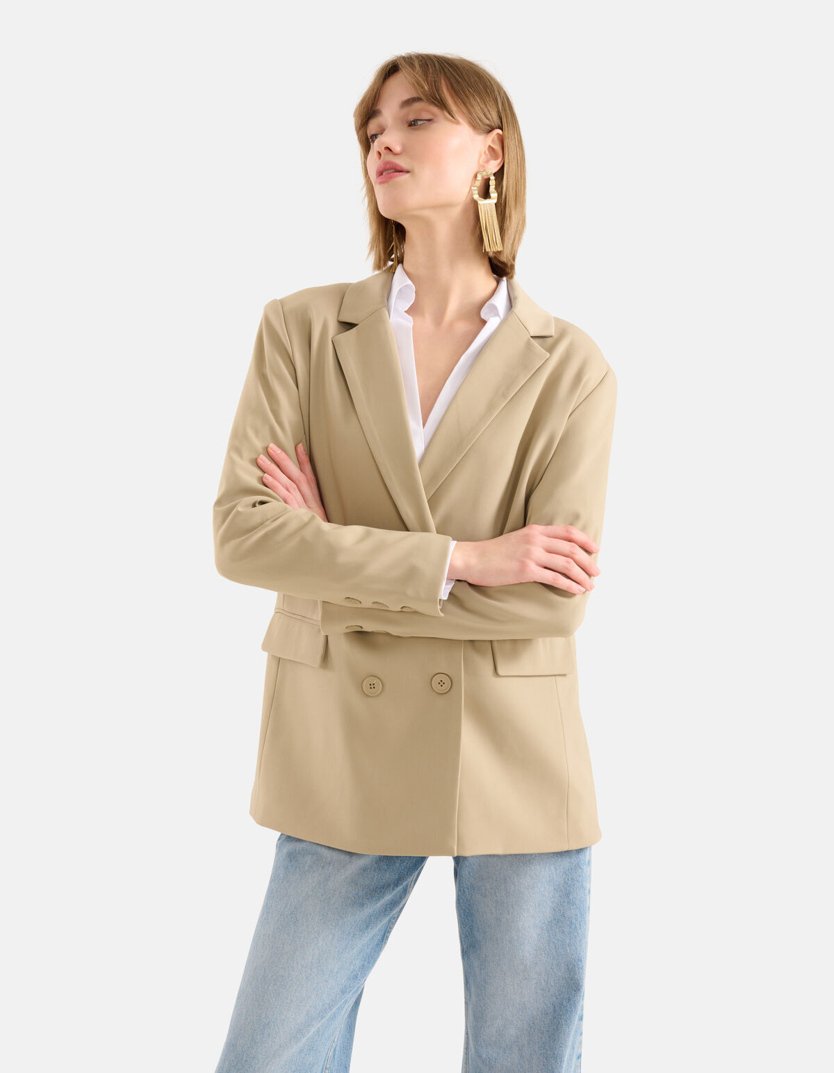 Oversized Basis Blazer Beige SHOEBY WOMEN