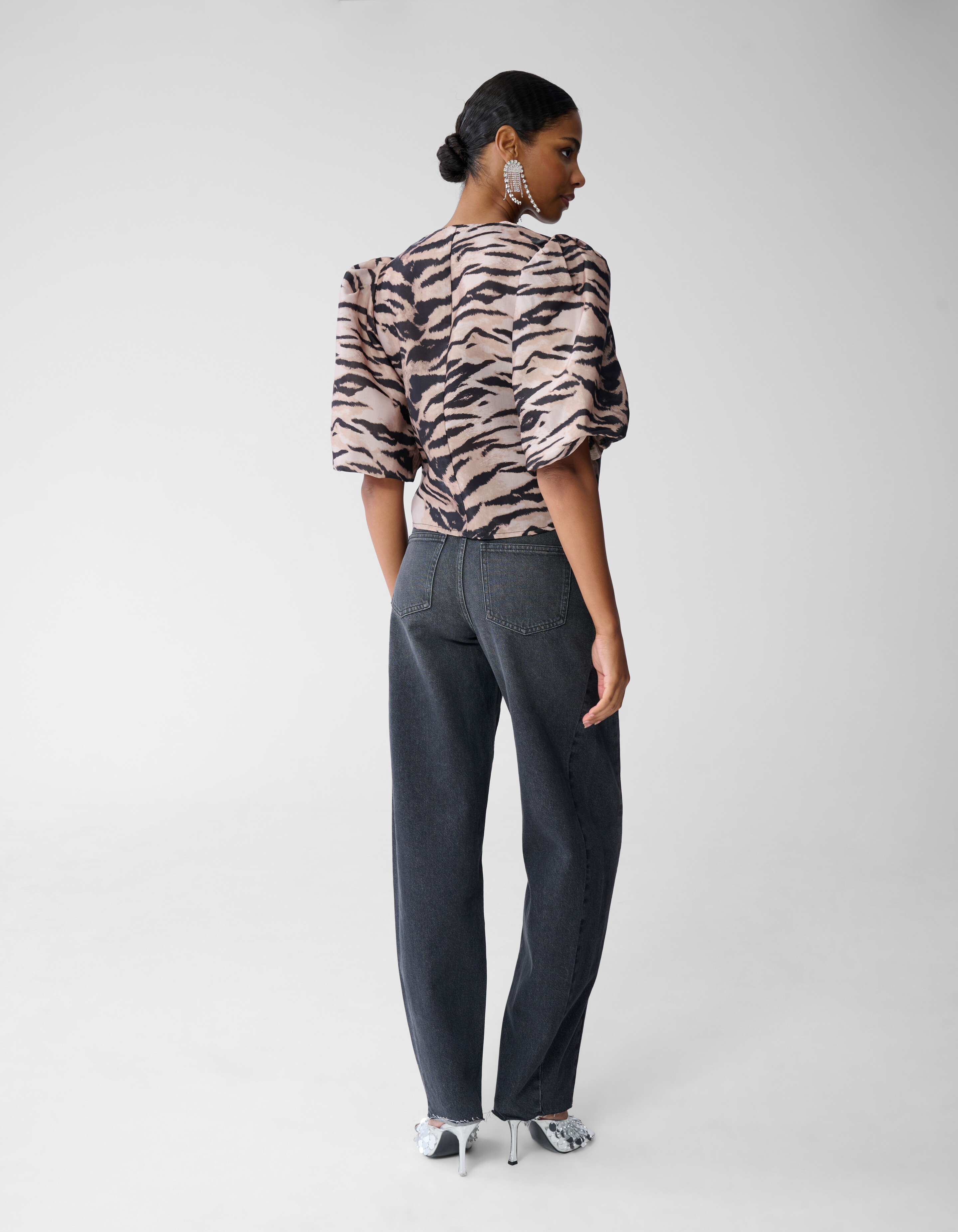 Puff Tijger Blouse Lichtbruin SHOEBY WOMEN