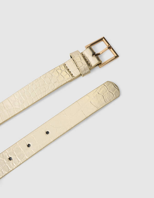 Metallic Croco Riem Goud SHOEBY ACCESSOIRES