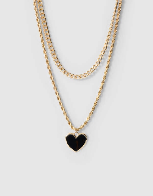 Vintage Layered Heart Ketting Goud SHOEBY ACCESSOIRES