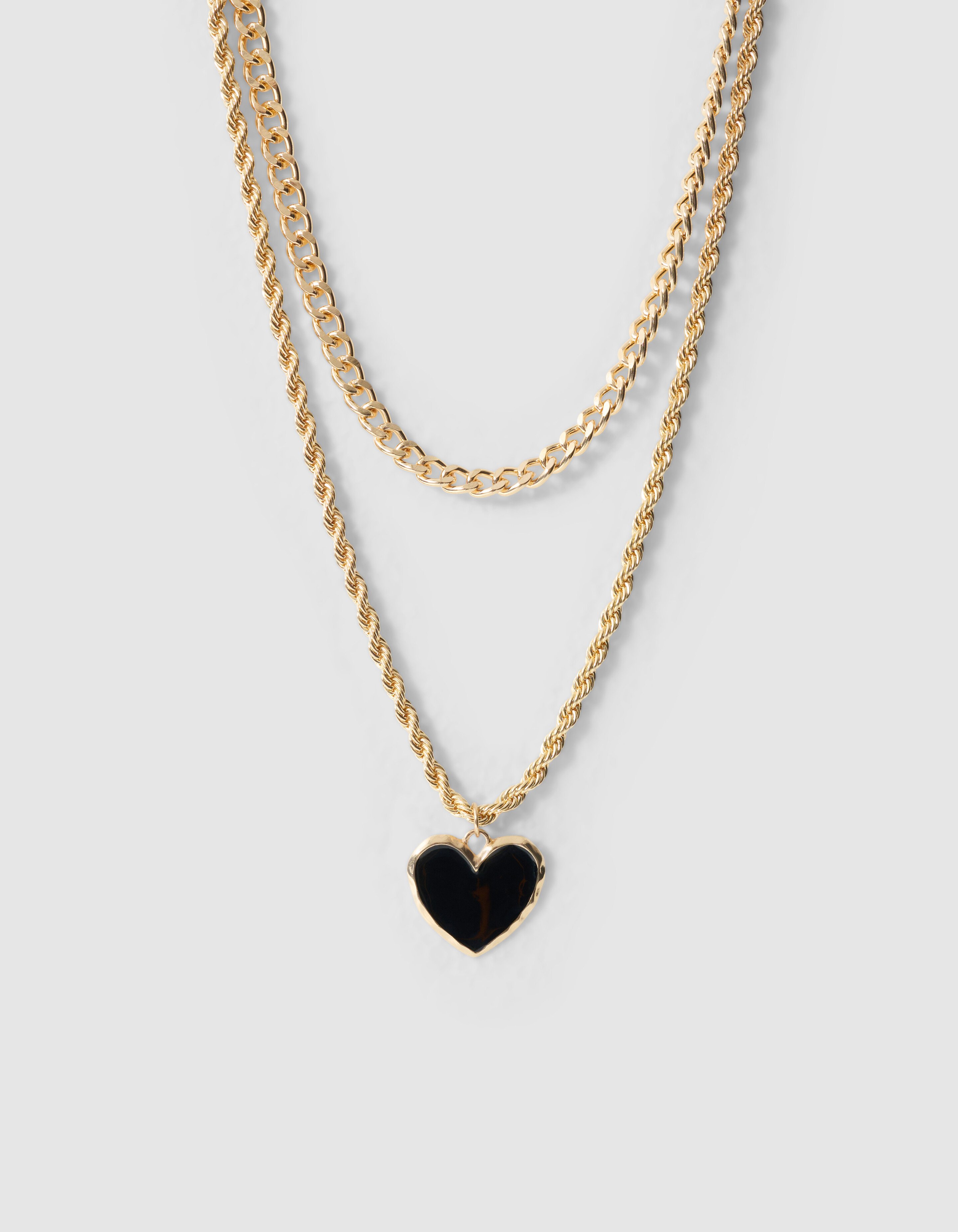 Vintage Layered Heart Ketting Goud SHOEBY ACCESSOIRES