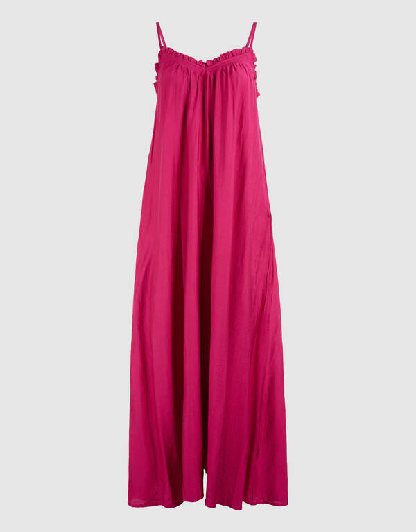 Ruffle Maxi Jurk Roze SHOEBY WOMEN
