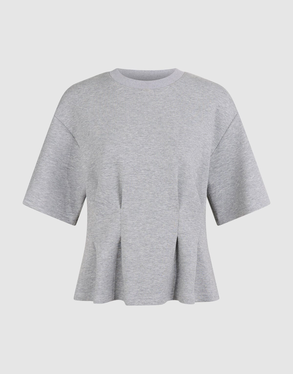 Peplum Scuba T-shirt Lichtgrijs SHOEBY WOMEN