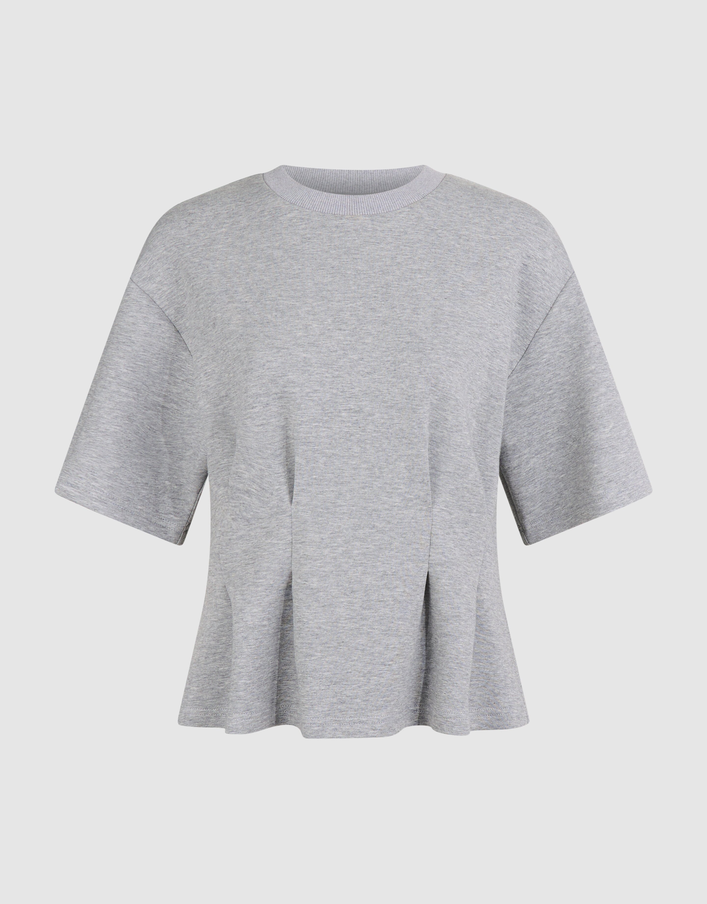 Peplum Scuba T-shirt Lichtgrijs SHOEBY WOMEN