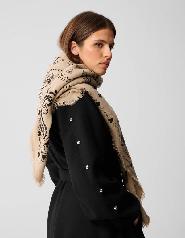 Paisley Sjaal Beige SHOEBY ACCESSOIRES