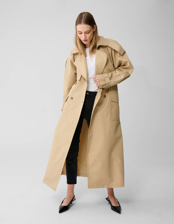 Oversized Trenchcoat Zand By Lonneke SHOEBY WOMEN