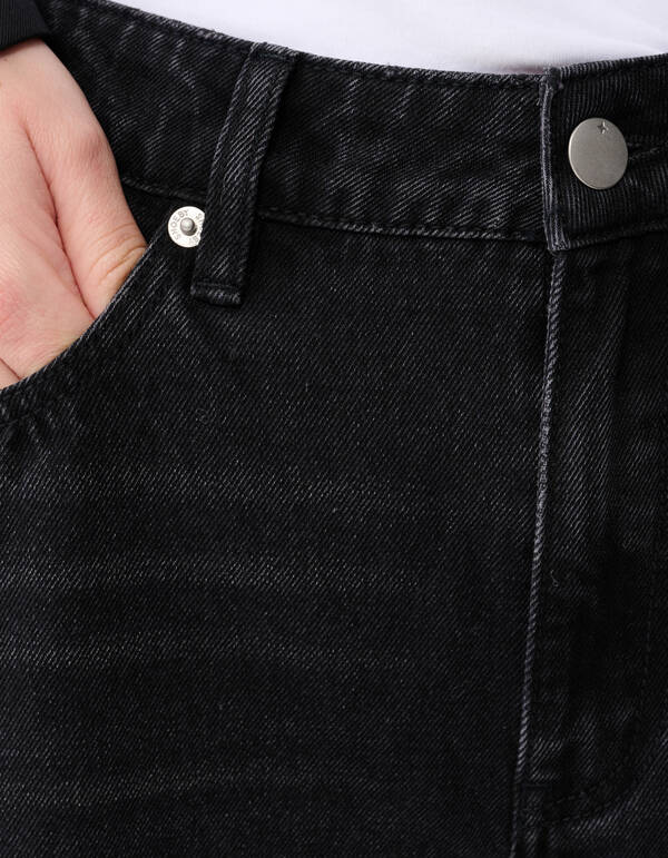 Baggy Fit Jeans Donkergrijs SHOEBY WOMEN