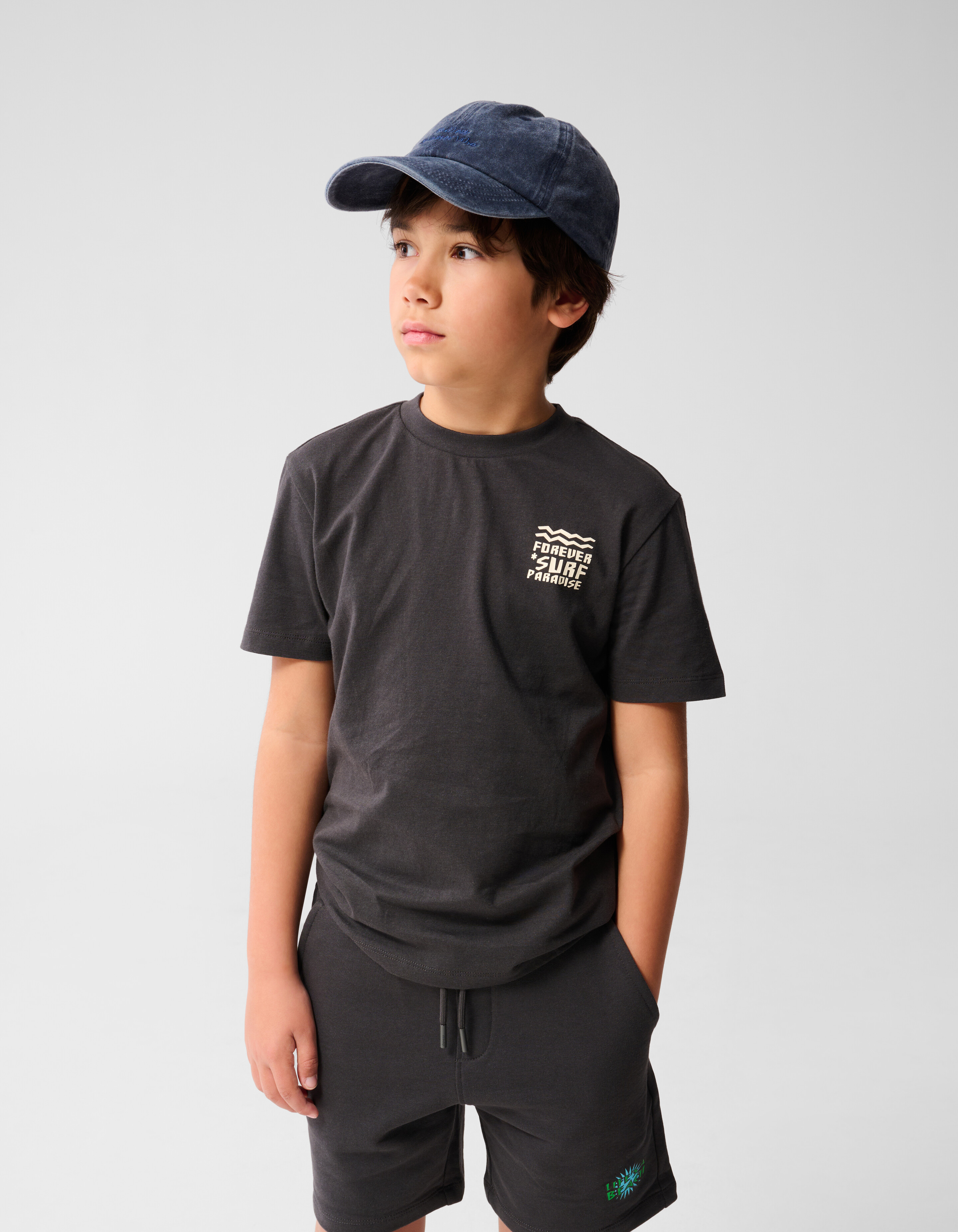 Paradise Artwork T-shirt Donkergrijs SHOEBY BOYS