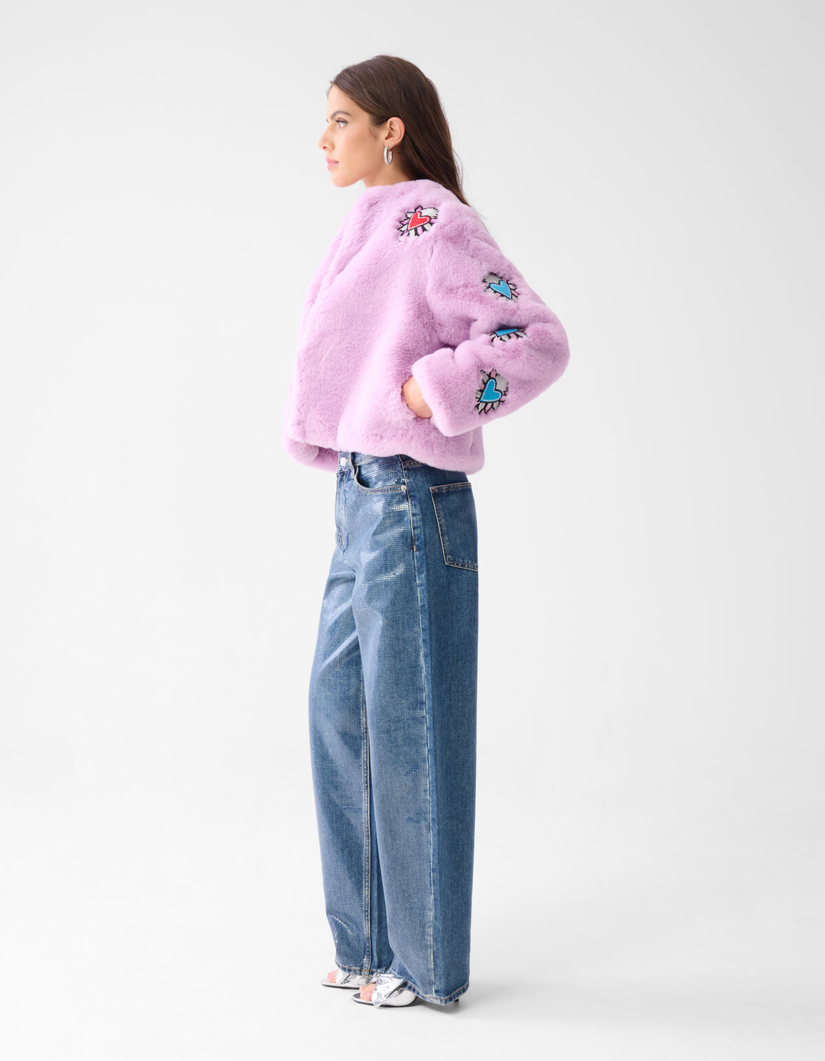 Fake Fur Jas Lichtpaars SHOEBY WOMEN