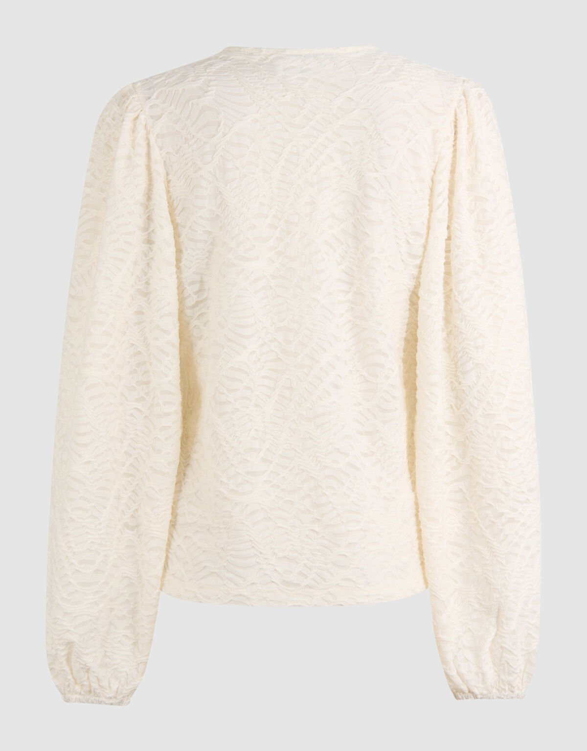 Crinkle V-hals Top Gebroken Wit SHOEBY WOMEN