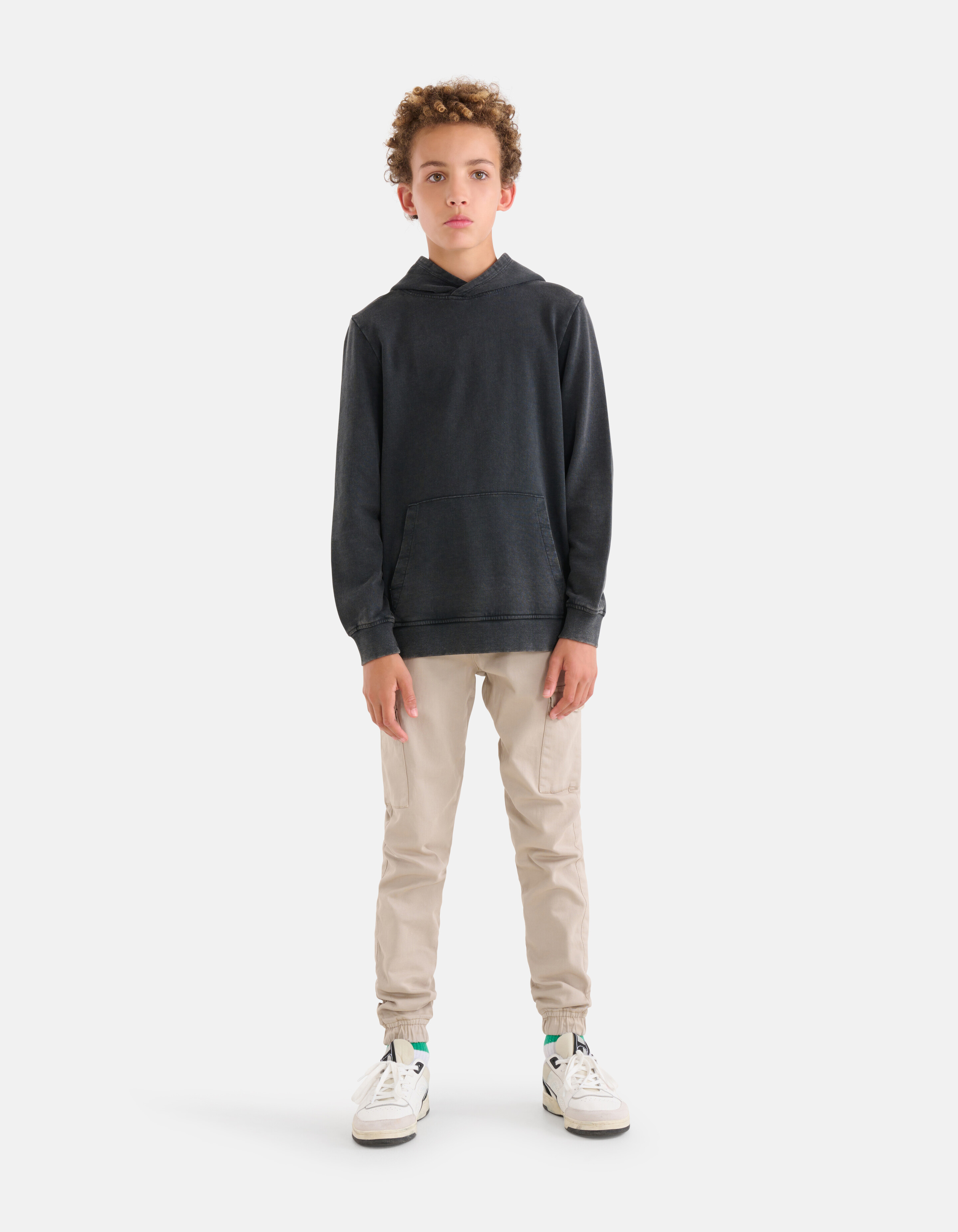 Washed Hoodie Donkergrijs SHOEBY BOYS