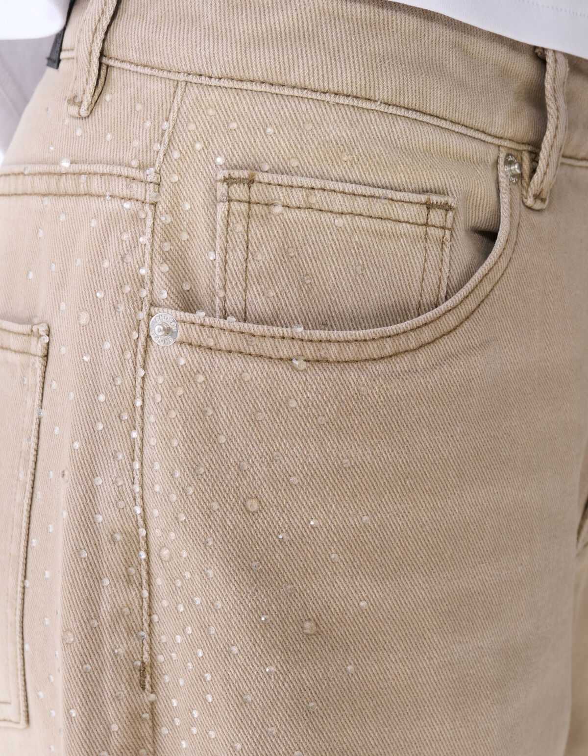 Baggy Fit Strass Jeans Lichtbruin SHOEBY WOMEN