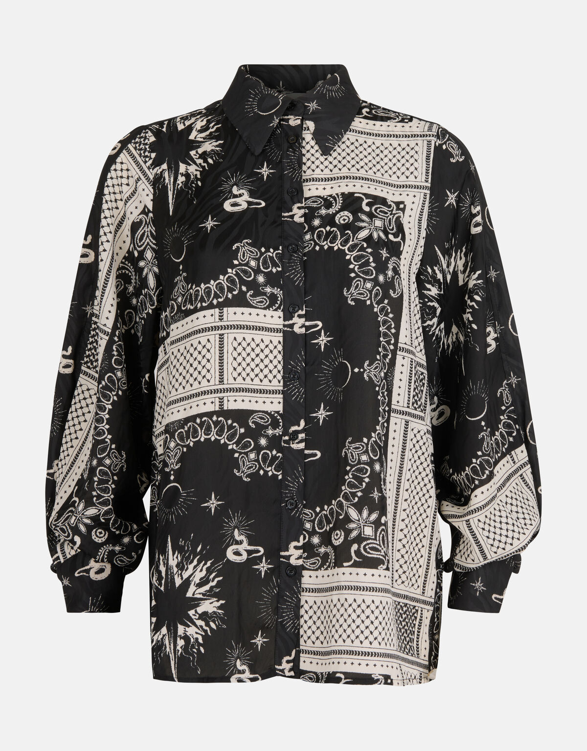 Grafische Print Blouse Zwart SHOEBY WOMEN