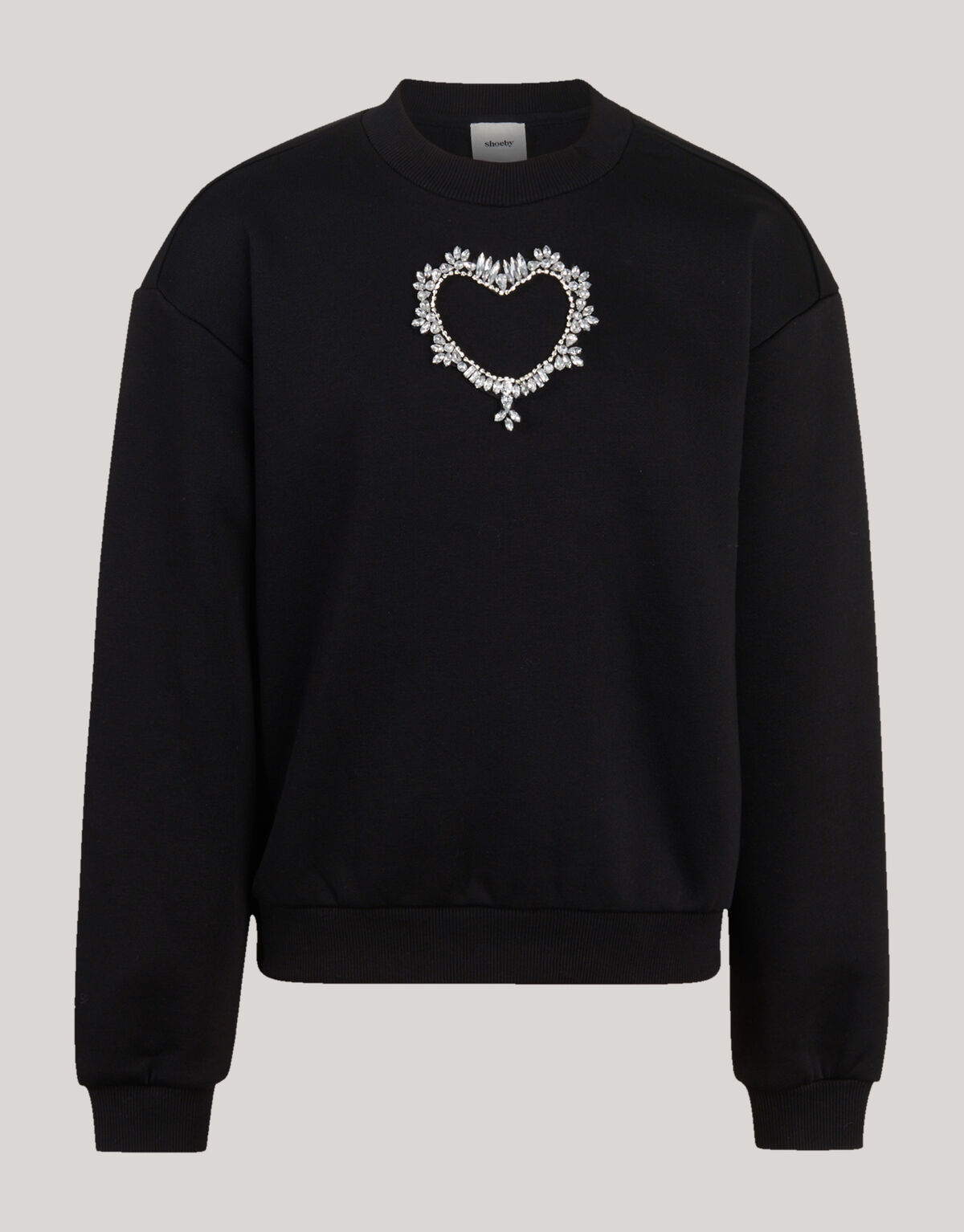 Strass Heart Sweater Zwart SHOEBY GIRLS