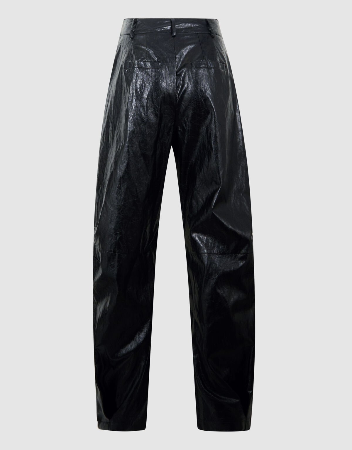 Vegan Leren Barrel Fit Broek Zwart By Monica SHOEBY WOMEN