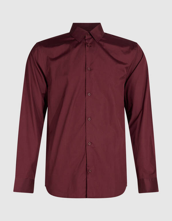 Basic Overhemd Donkerrood SHOEBY MEN