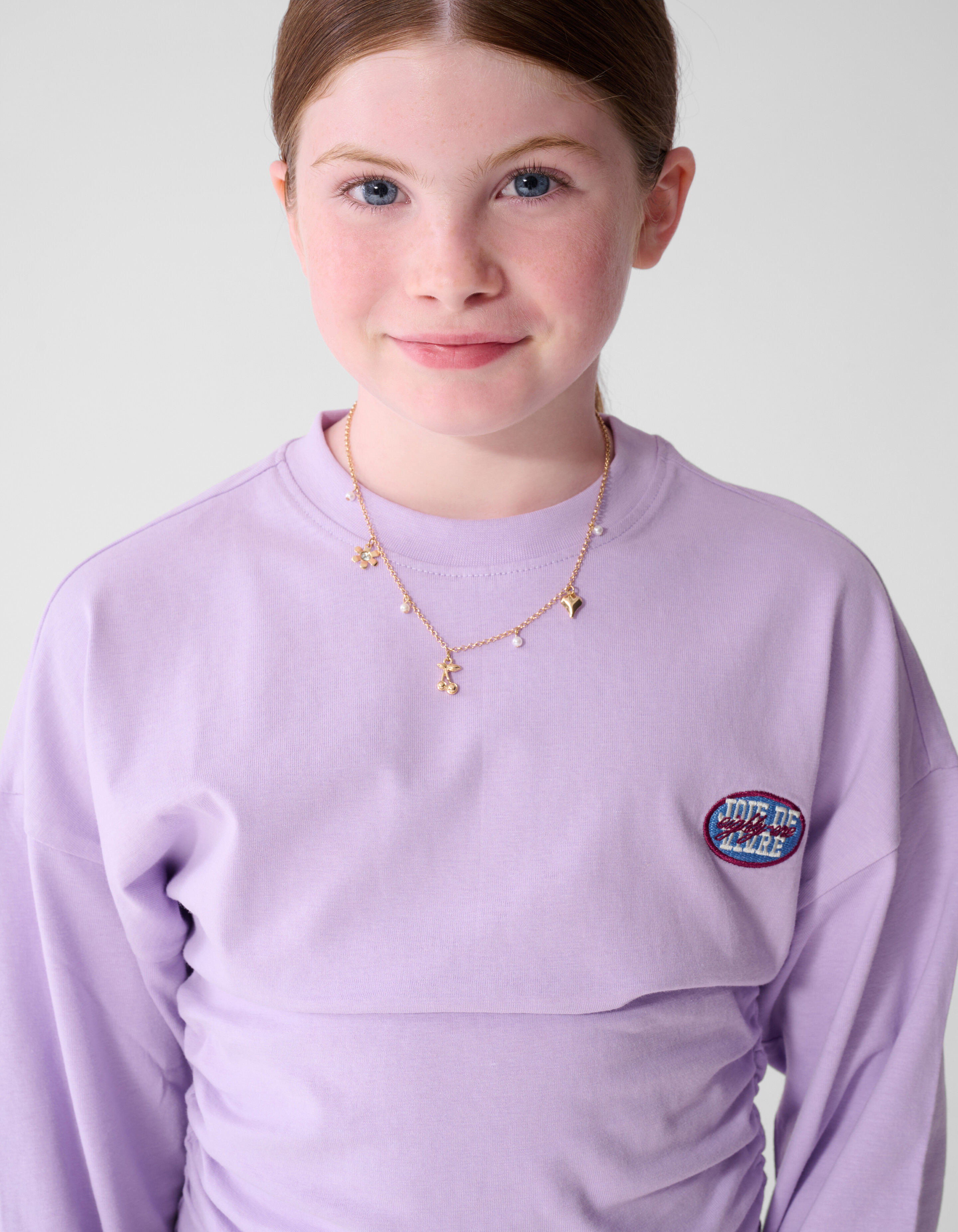 Gathered Longsleeve Top Paars SHOEBY GIRLS