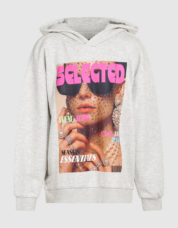 Magazine Hoodie Lichtgrijs SHOEBY GIRLS