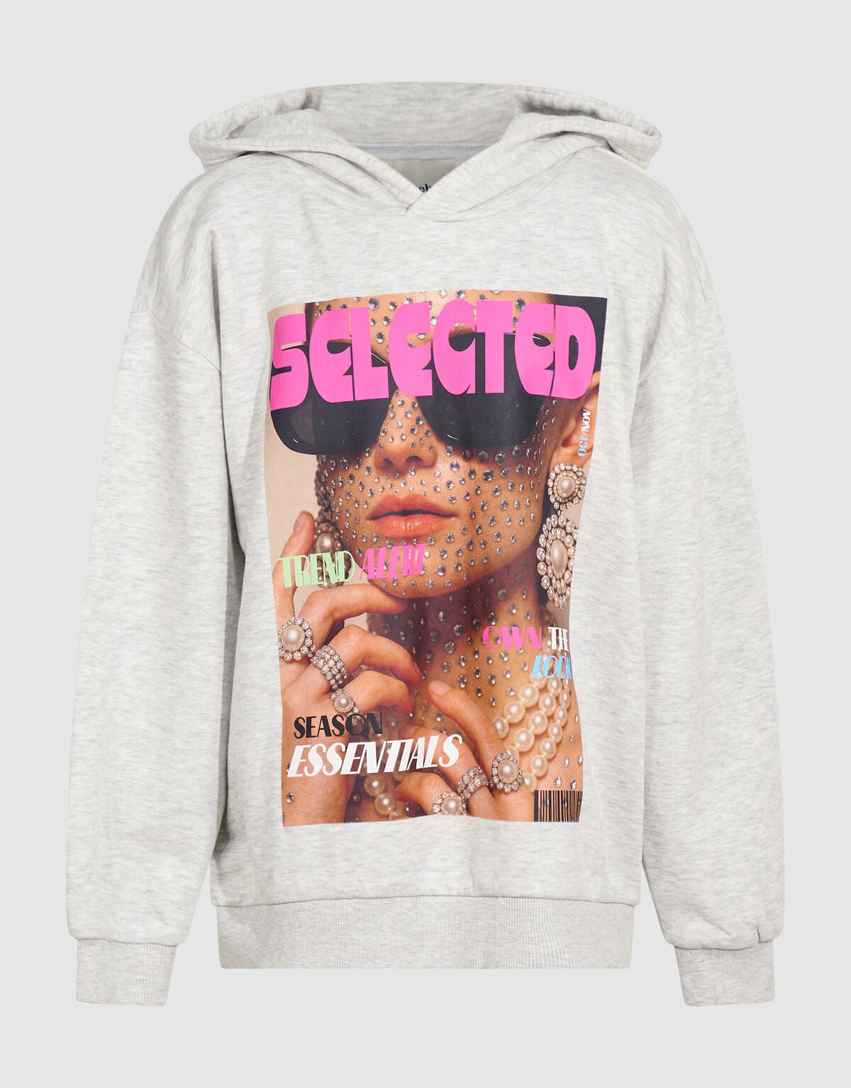 Magazine Hoodie Lichtgrijs SHOEBY GIRLS