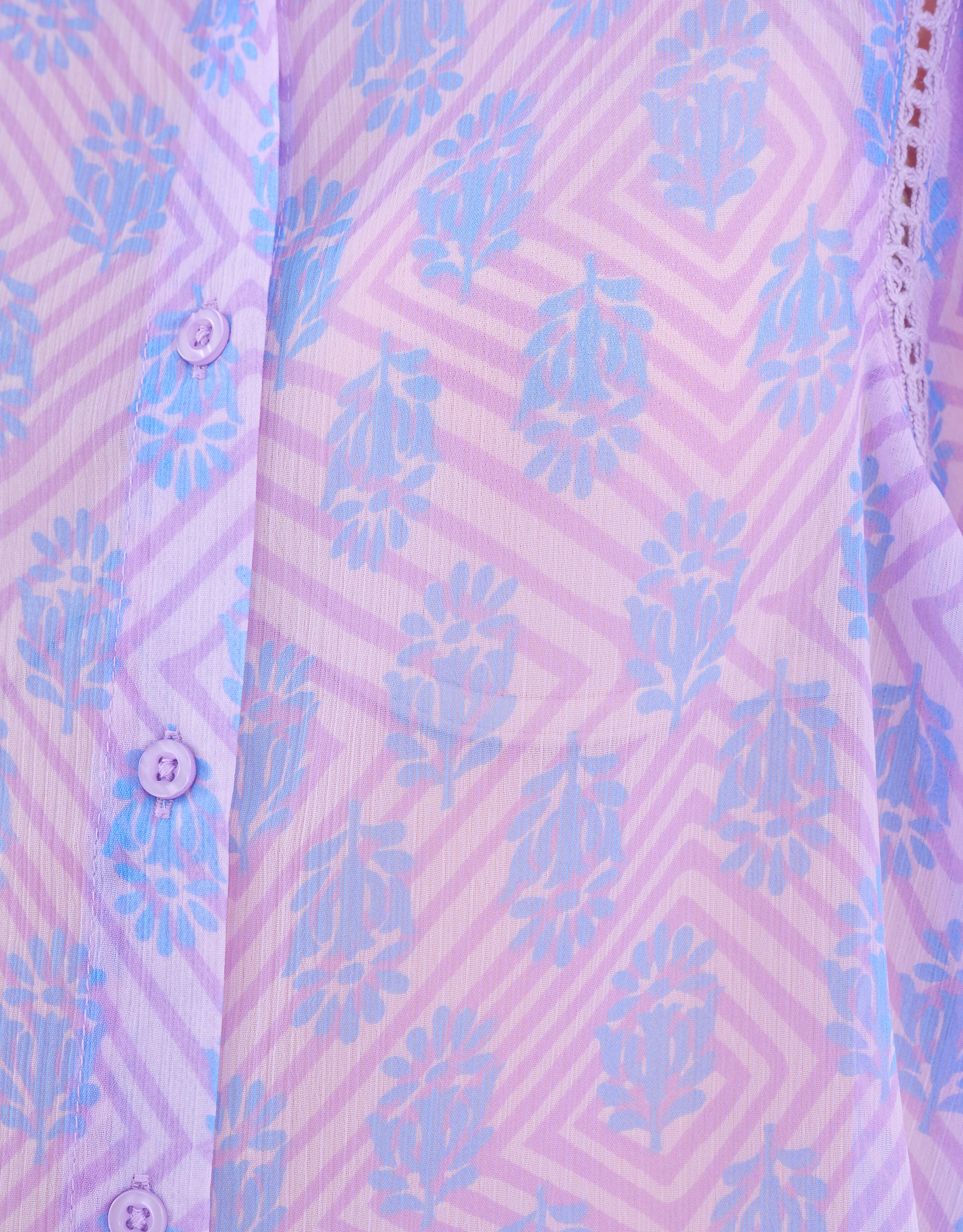 Printed Chiffon Blouse Paars SHOEBY WOMEN