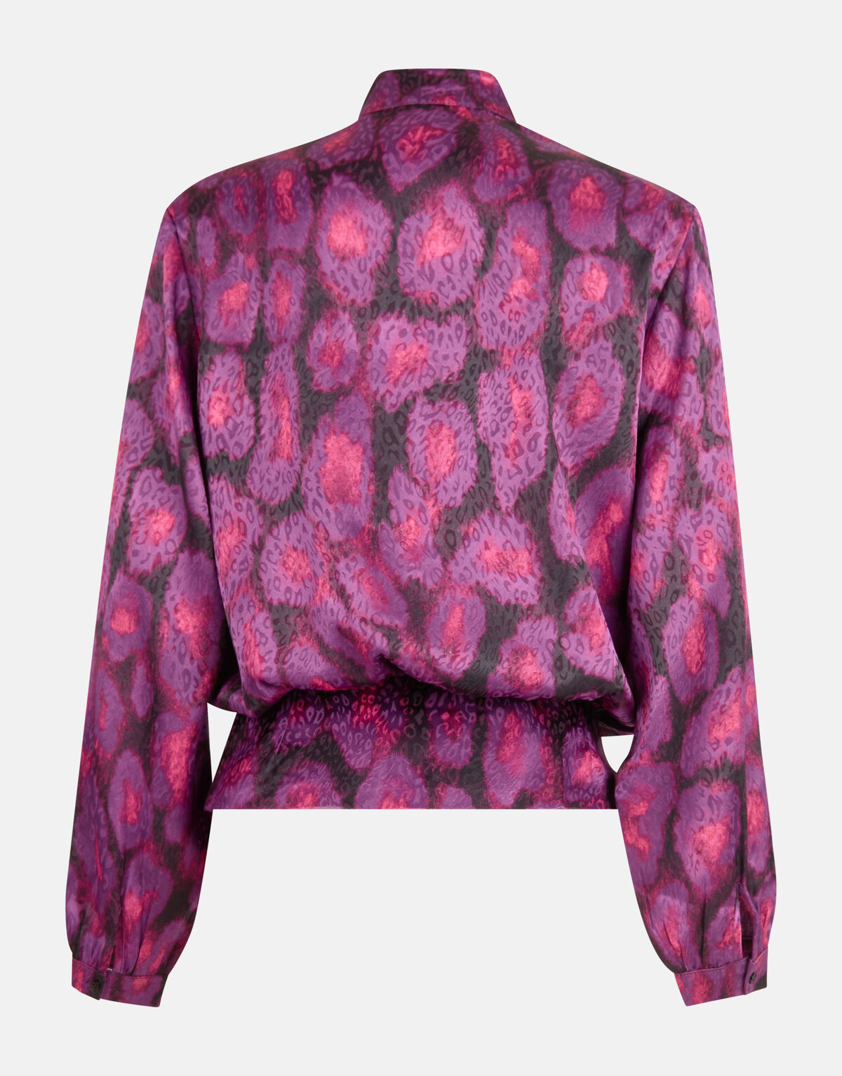 Satijnen Schoudervulling Blouse Paars EKSEPT