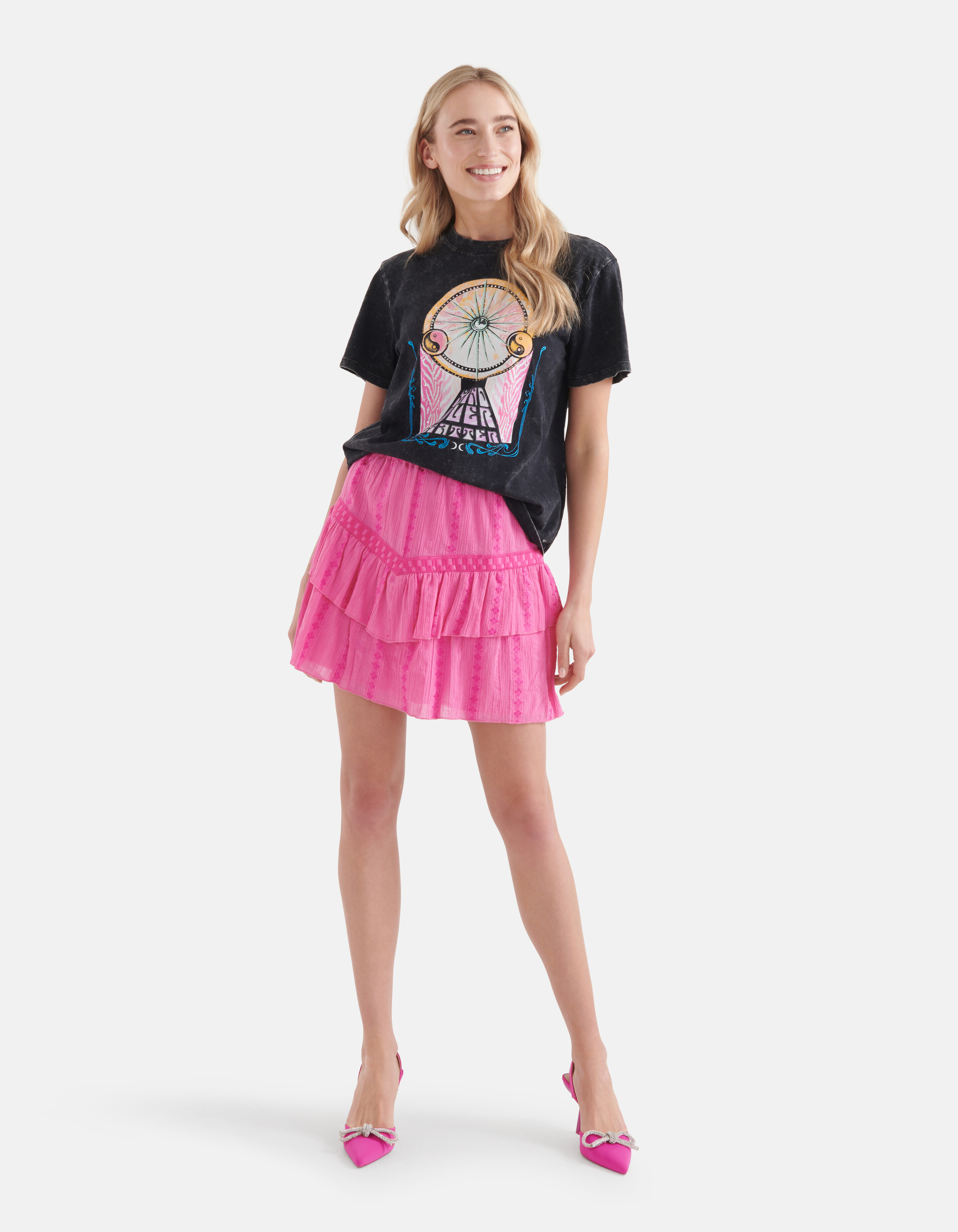 Tape Detail Rok Roze SHOEBY WOMEN
