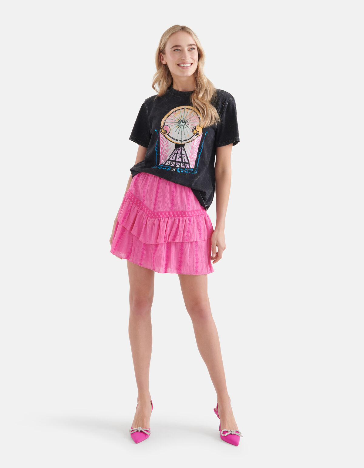 Tape Detail Rok Roze SHOEBY WOMEN