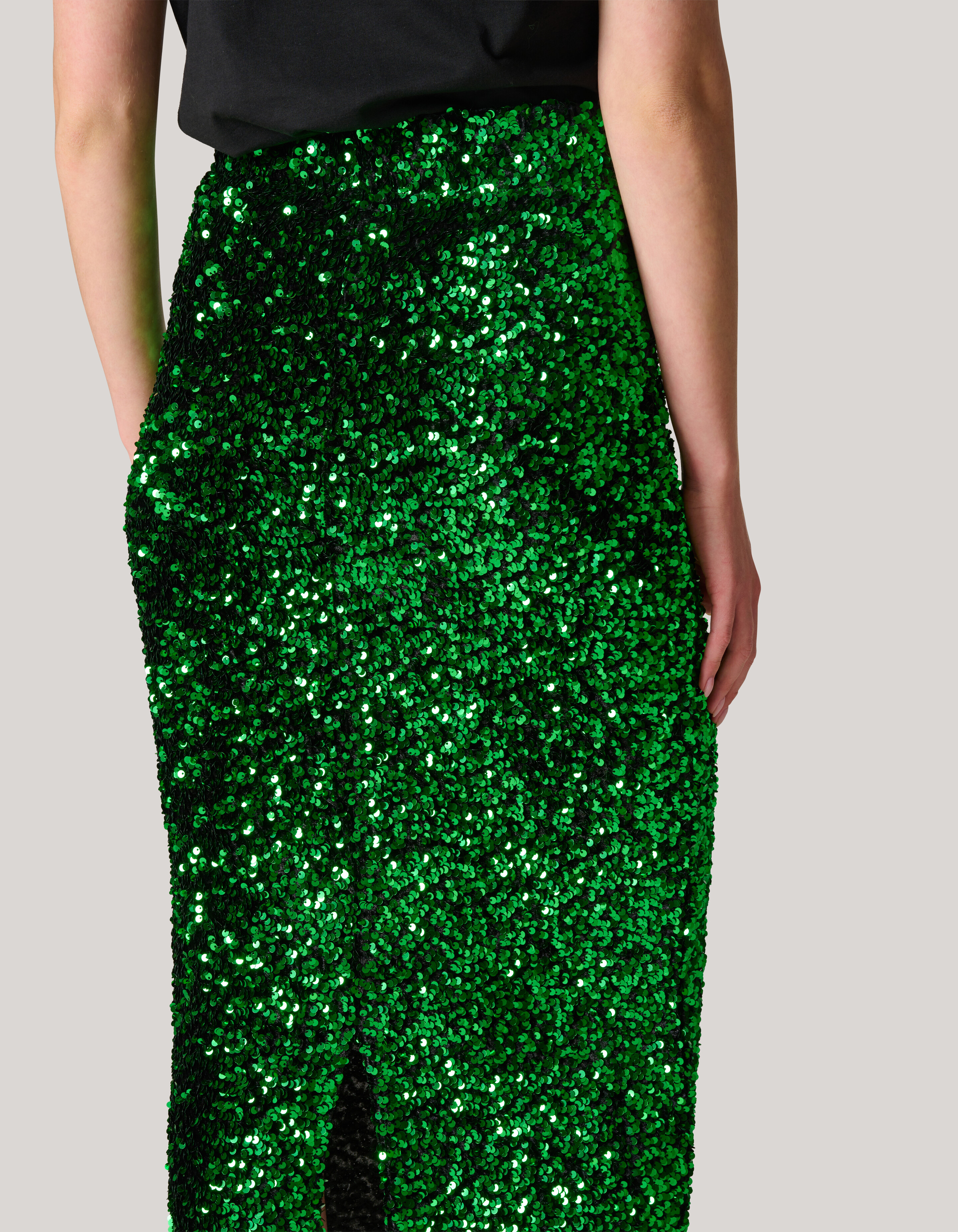Pailetten Maxi Rok Groen SHOEBY WOMEN