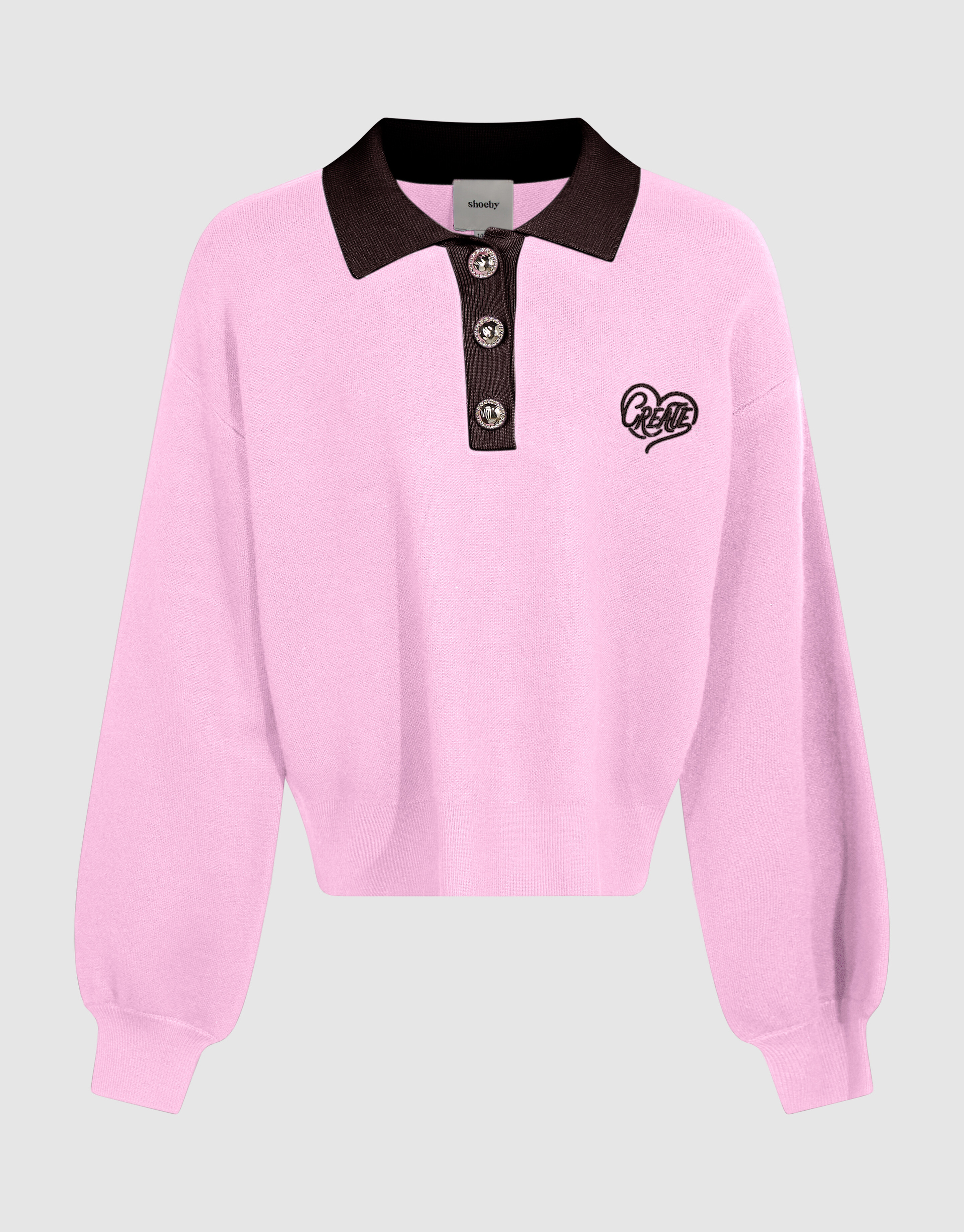 Create Gebreide Polo Roze/Bruin SHOEBY GIRLS