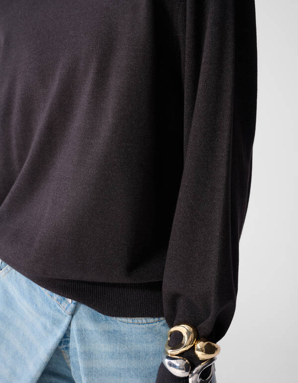 Shoulderpadded Gebreide Trui Donkergrijs SHOEBY WOMEN