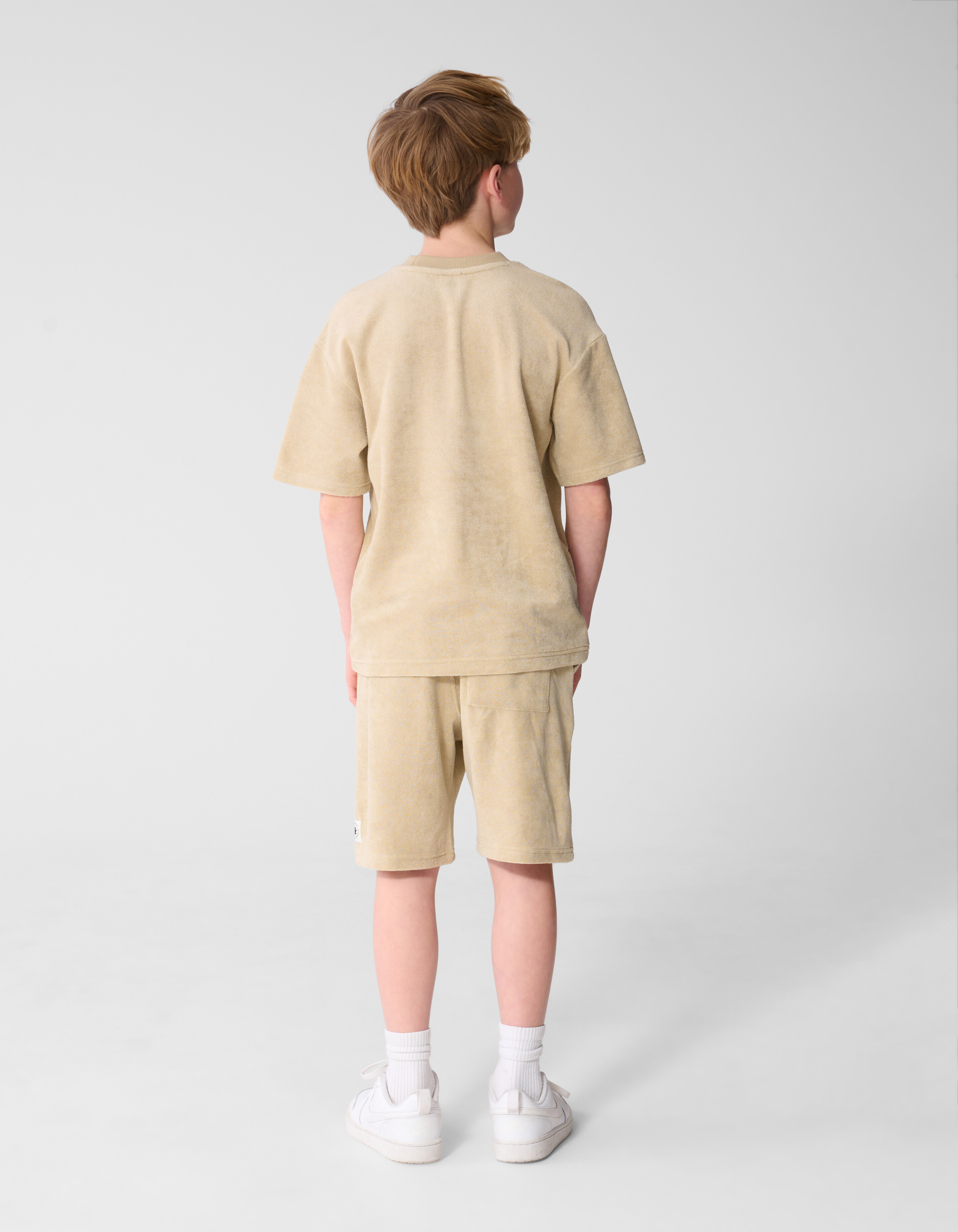 Towelling Relaxed T-shirt Beige SHOEBY BOYS