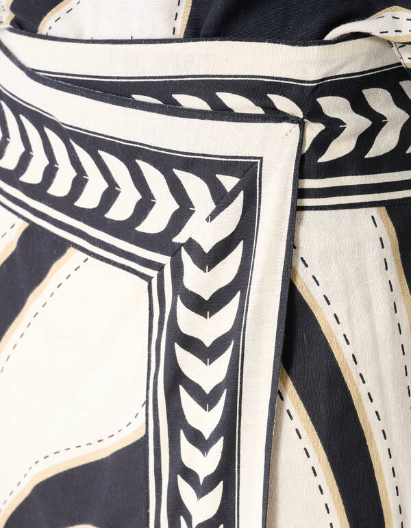 Printed Overslag Maxi Rok Zwart SHOEBY WOMEN