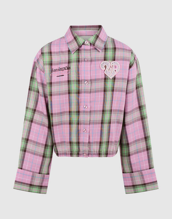 Cropped Ruiten Blouse Lichtroze SHOEBY GIRLS