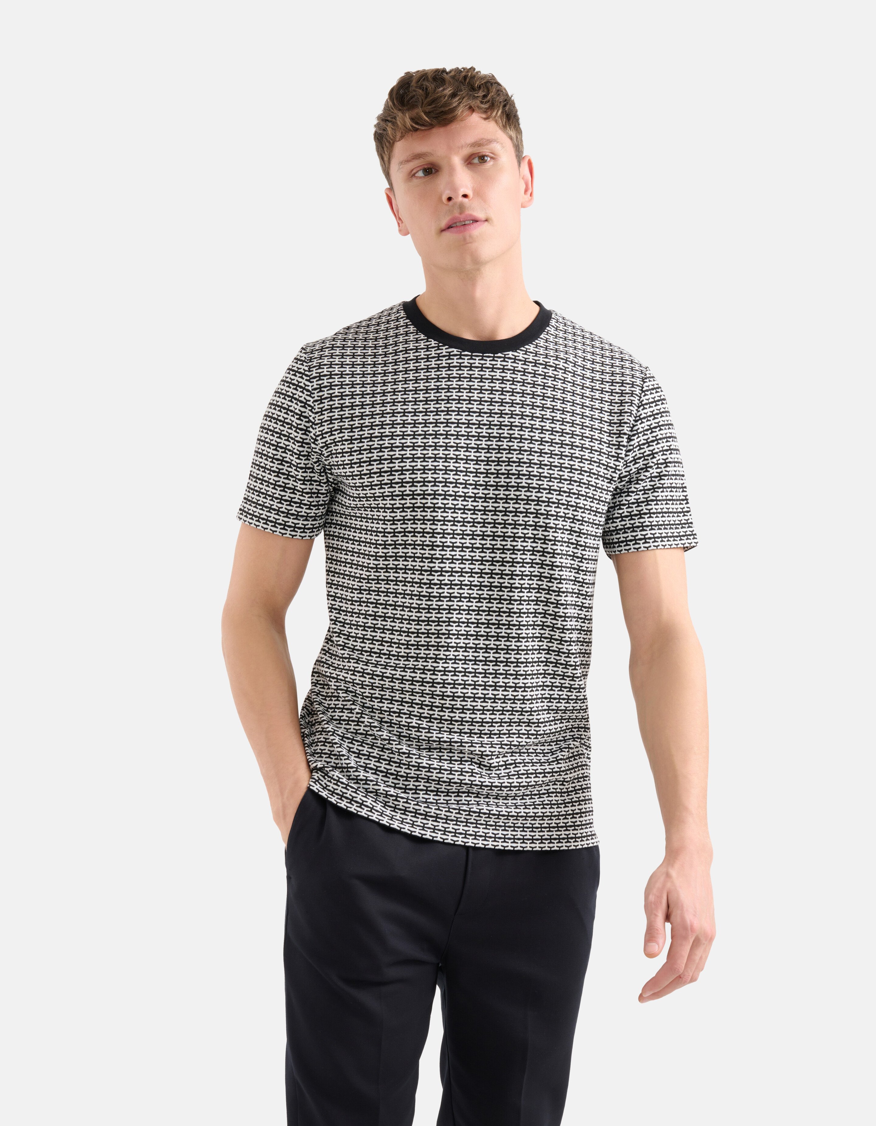 Print T-shirt Zwart/Wit SHOEBY MEN