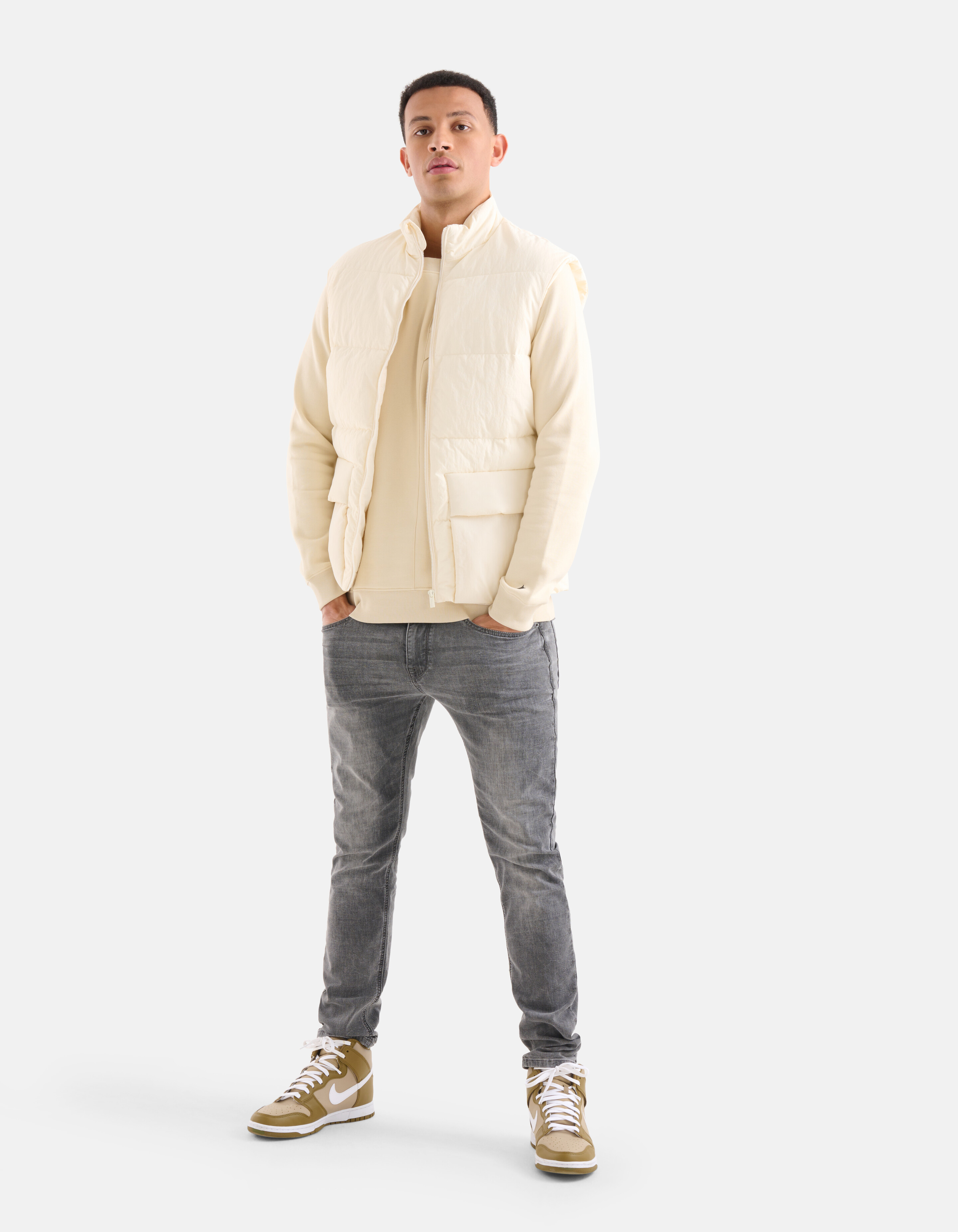 Gewatteerde Bodywarmer Gebroken Wit SHOEBY MEN