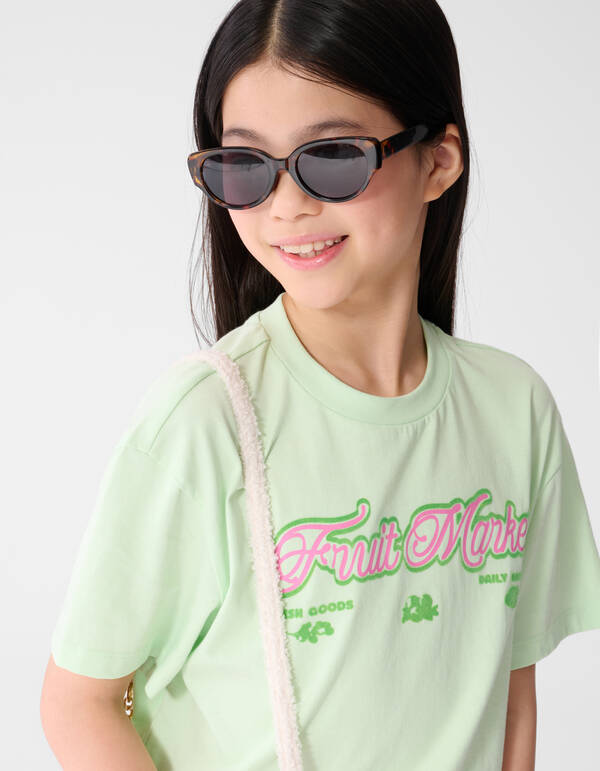 Fruit Market Artwork T-shirt Lichtgroen SHOEBY GIRLS