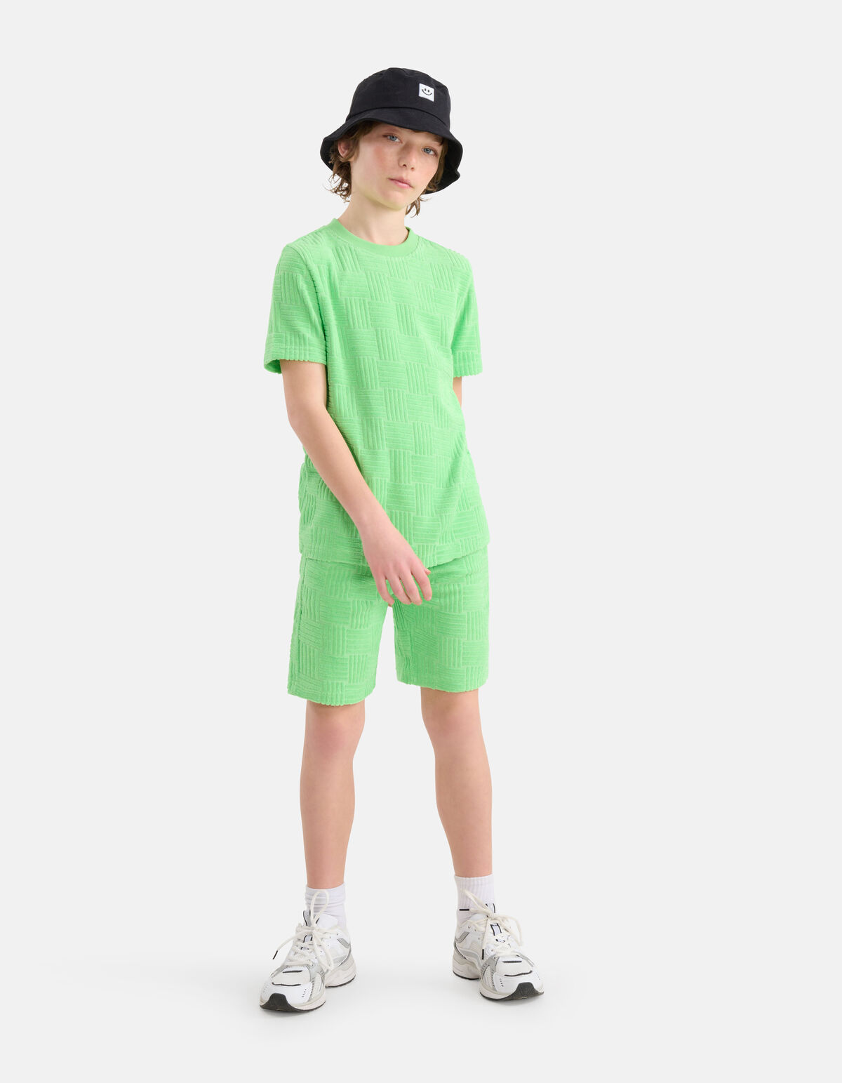 Towelling Block T-shirt Groen SHOEBY BOYS