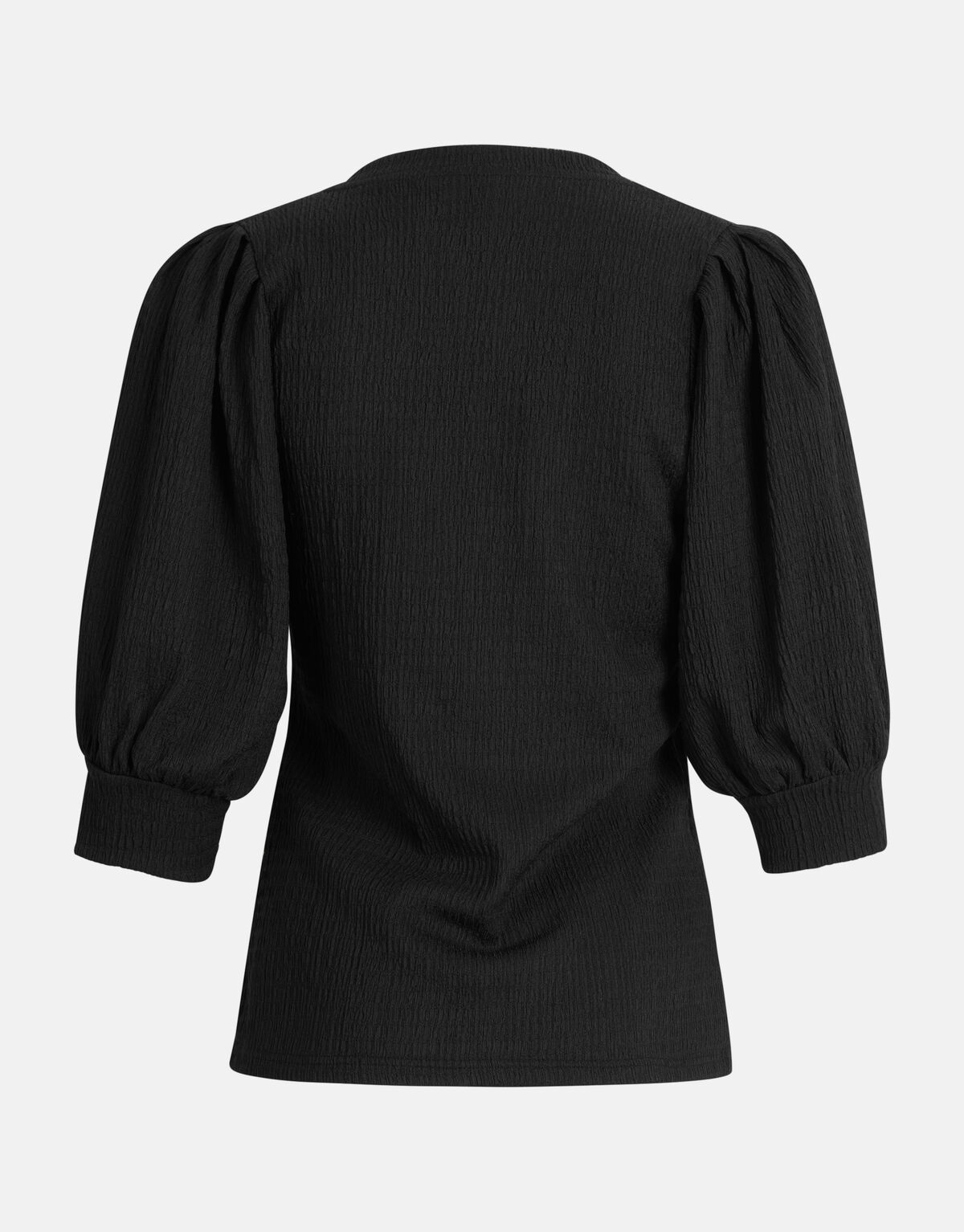 Crinkle V-hals Top Zwart SHOEBY WOMEN