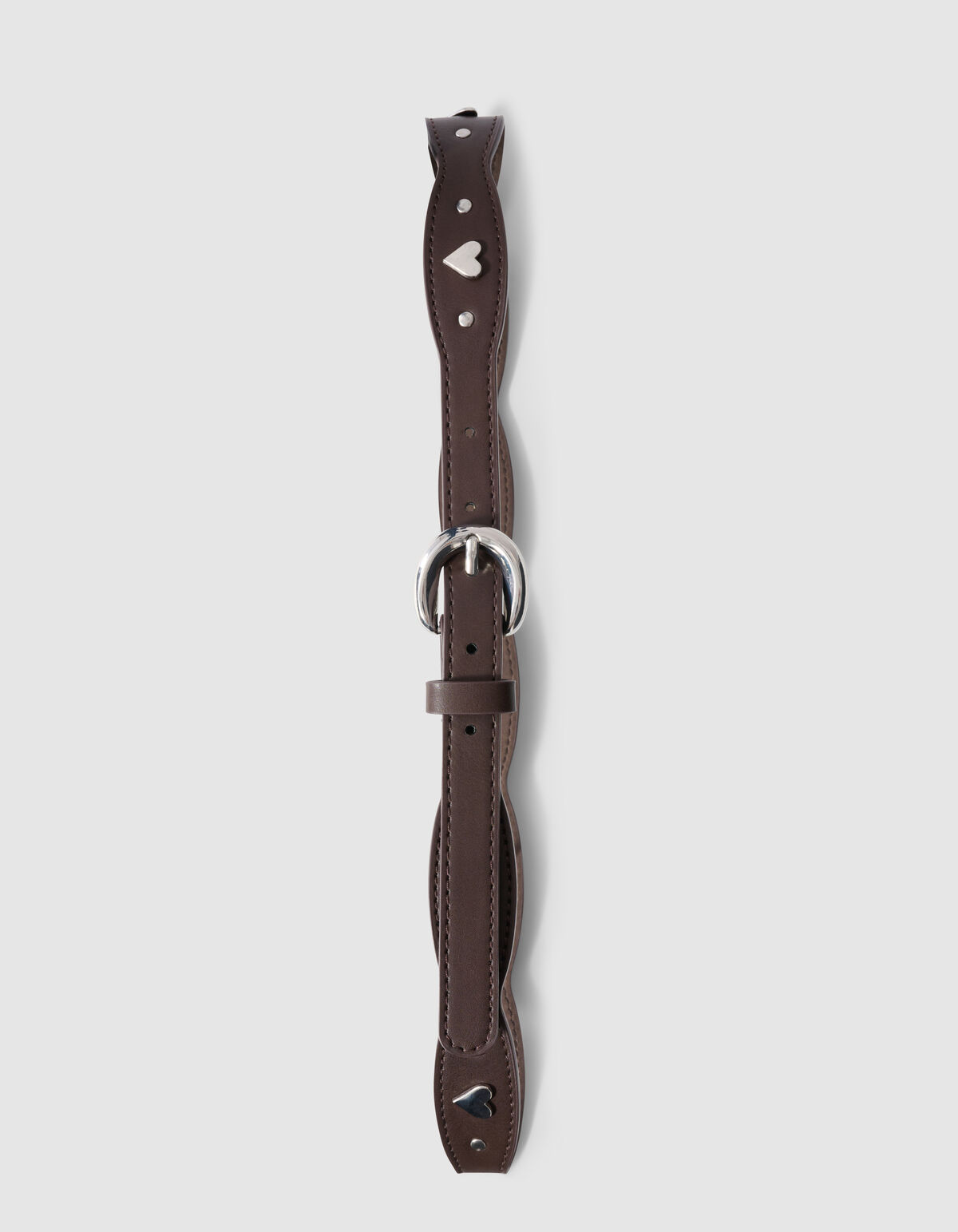 Scaloped Heart Riem Bruin SHOEBY ACCESSOIRES