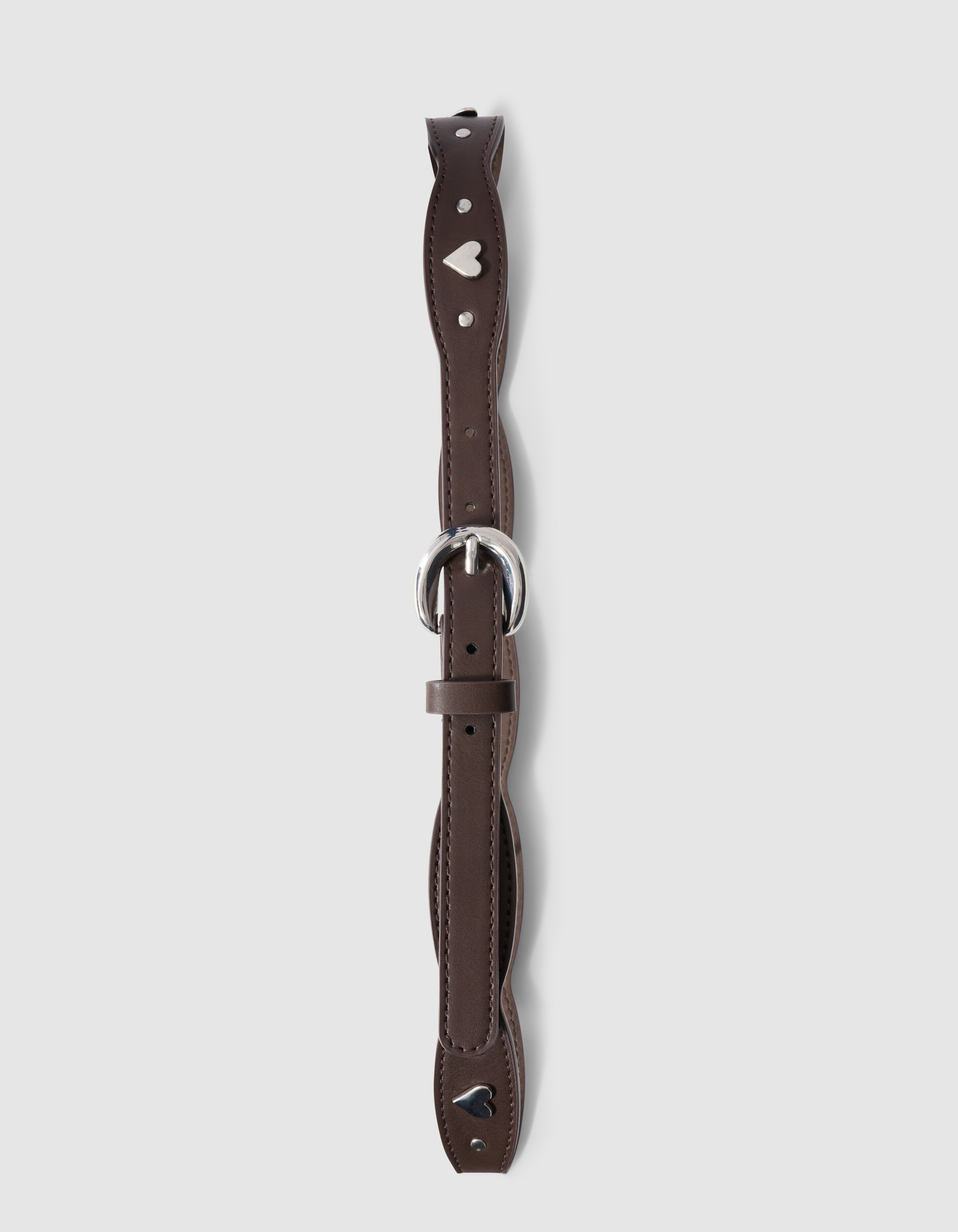 Scaloped Heart Riem Bruin SHOEBY ACCESSOIRES