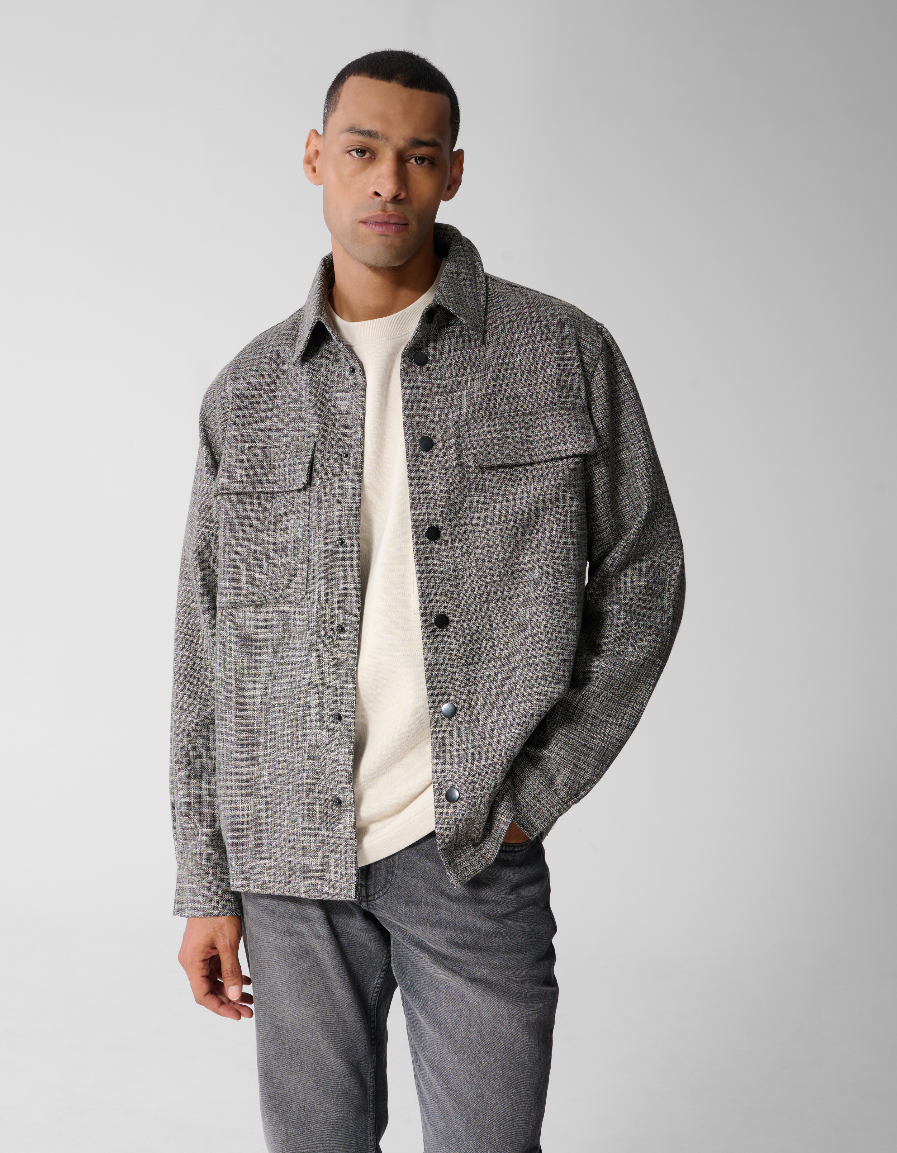 Geruit Overshirt Grijs SHOEBY MEN